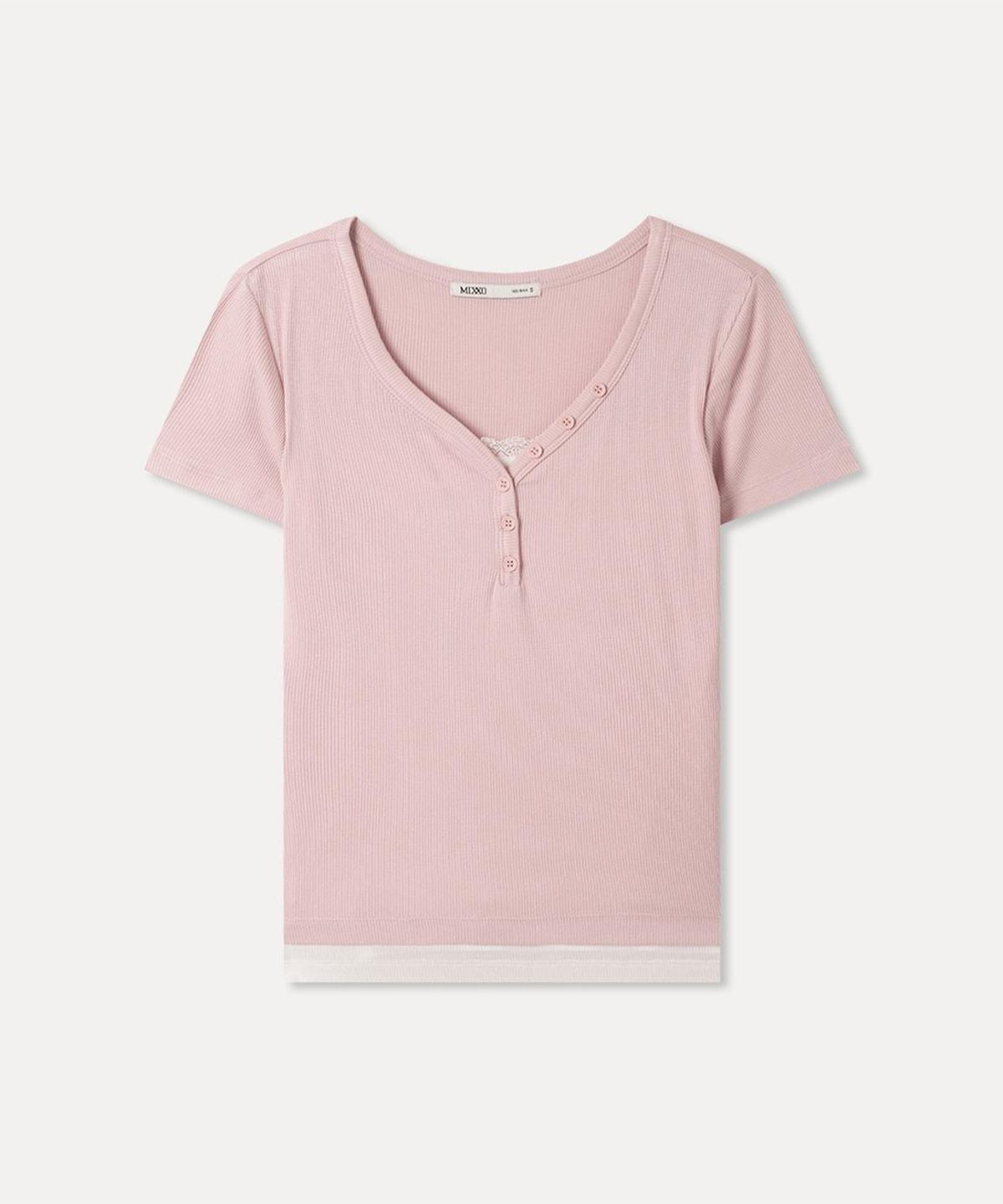 미쏘(MIXXO) 버튼업 레이어드 티셔츠 RE LWG418A_MIWHWG80QA