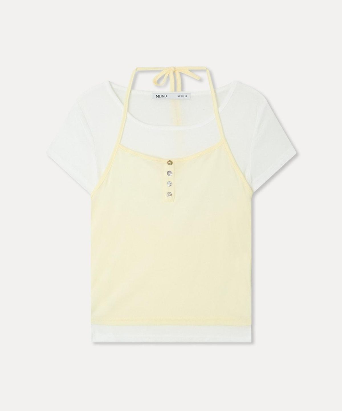 미쏘(MIXXO) 홀터 레이어드 티셔츠 RE LWG511A_MIWHWG84QA