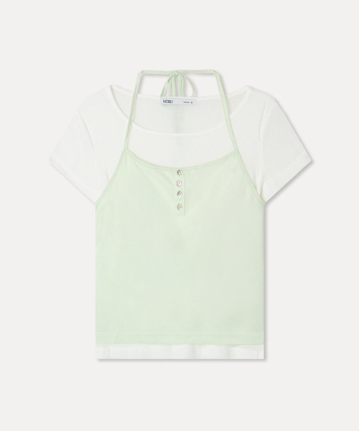 미쏘(MIXXO) 홀터 레이어드 티셔츠 RE LWG511A_MIWHWG84QA