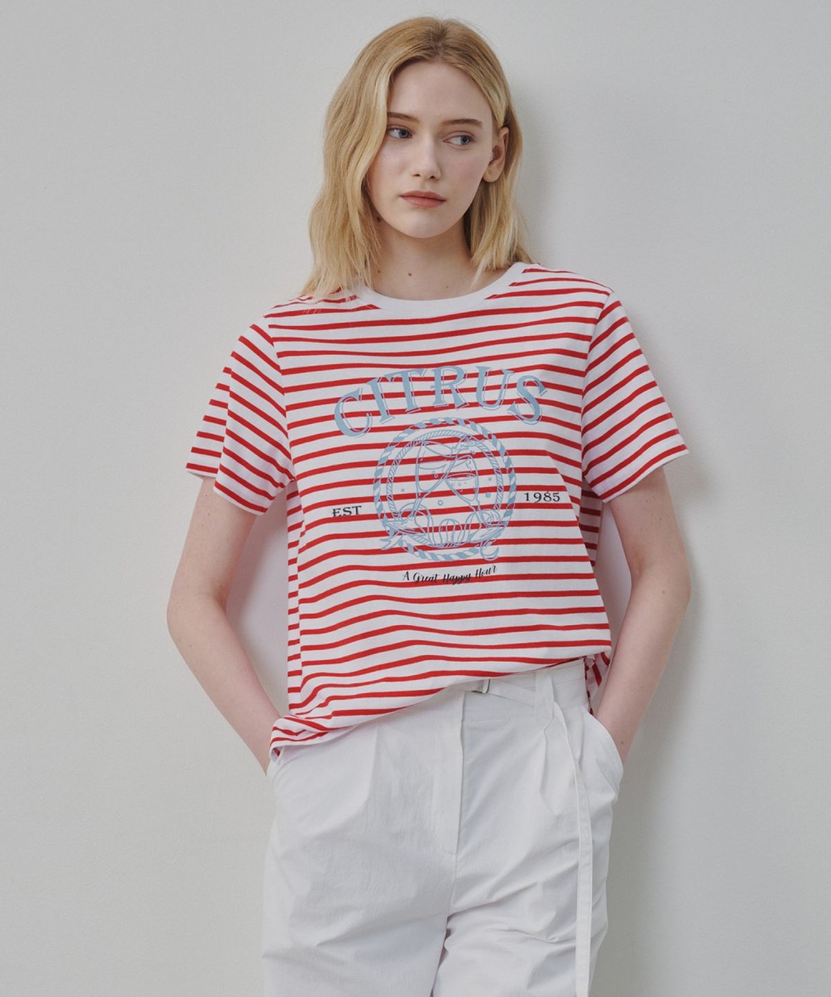 올리브 데 올리브(OLIVE DES OLIVE) 그래픽 단가라 티셔츠 OE6ME5650