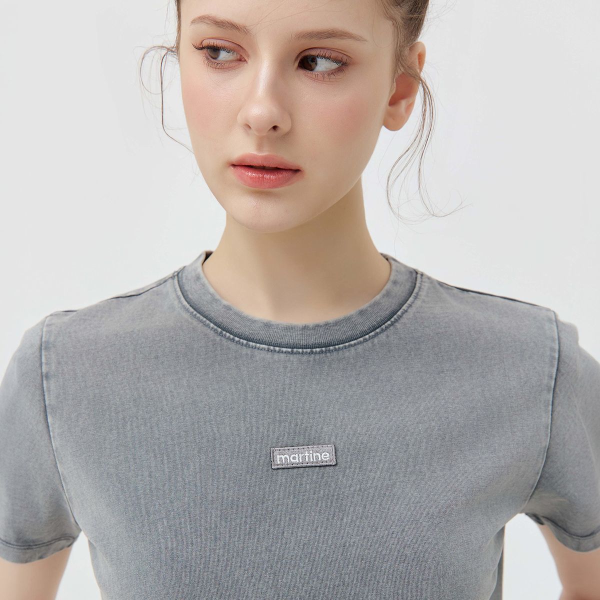 마틴골프(MARTINE GOLF) Pigment Mini Label T-Shirt_GRAY