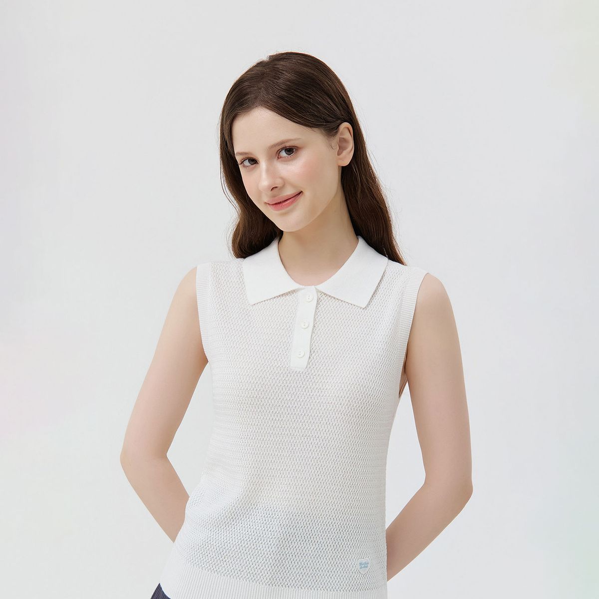 마틴골프(MARTINE GOLF) Saint Collar Sleeveless Knit_WHITE