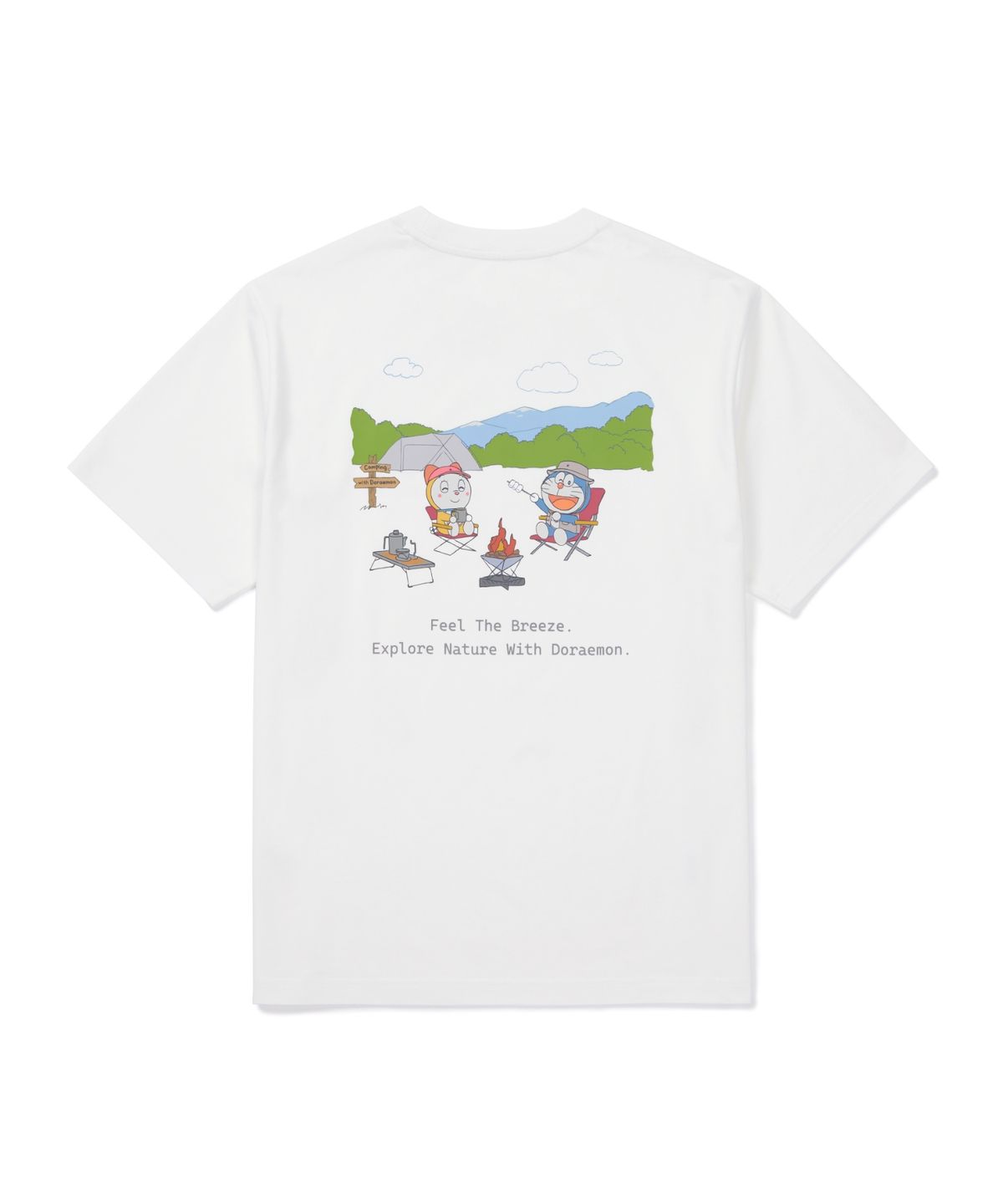 스노우피크 어패럴(SNOWPEAK APPAREL) [스노우피크 I 도라에몽] 캠프파이어 반팔 티셔츠 (S26MUFTS95) Off White