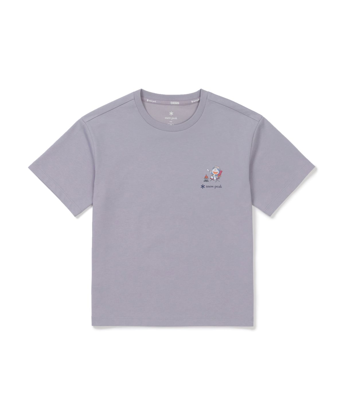 스노우피크 어패럴 키즈(SNOWPEAK APPAREL KIDS) [스노우피크 I 도라에몽] 키즈 캠프파이어 티셔츠 (S26MKFTS98) Gray Blue
