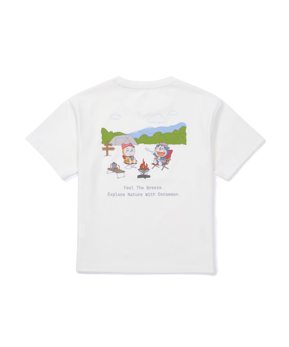 스노우피크 어패럴 키즈(SNOWPEAK APPAREL KIDS) [스노우피크 I 도라에몽] 키즈 캠프파이어 티셔츠 (S26MKFTS98) Off White