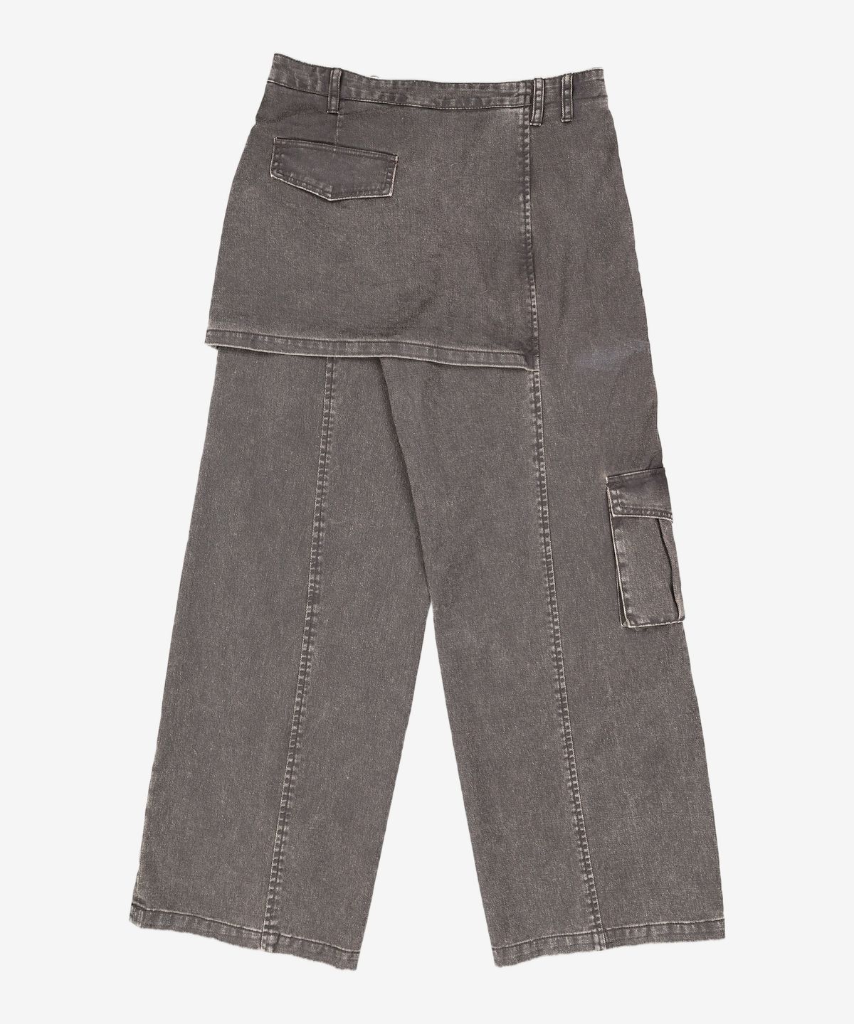메종미네드(MAISON MINED) (W) TWO-WAY SKIRT DENIM PANTS - STONE 2