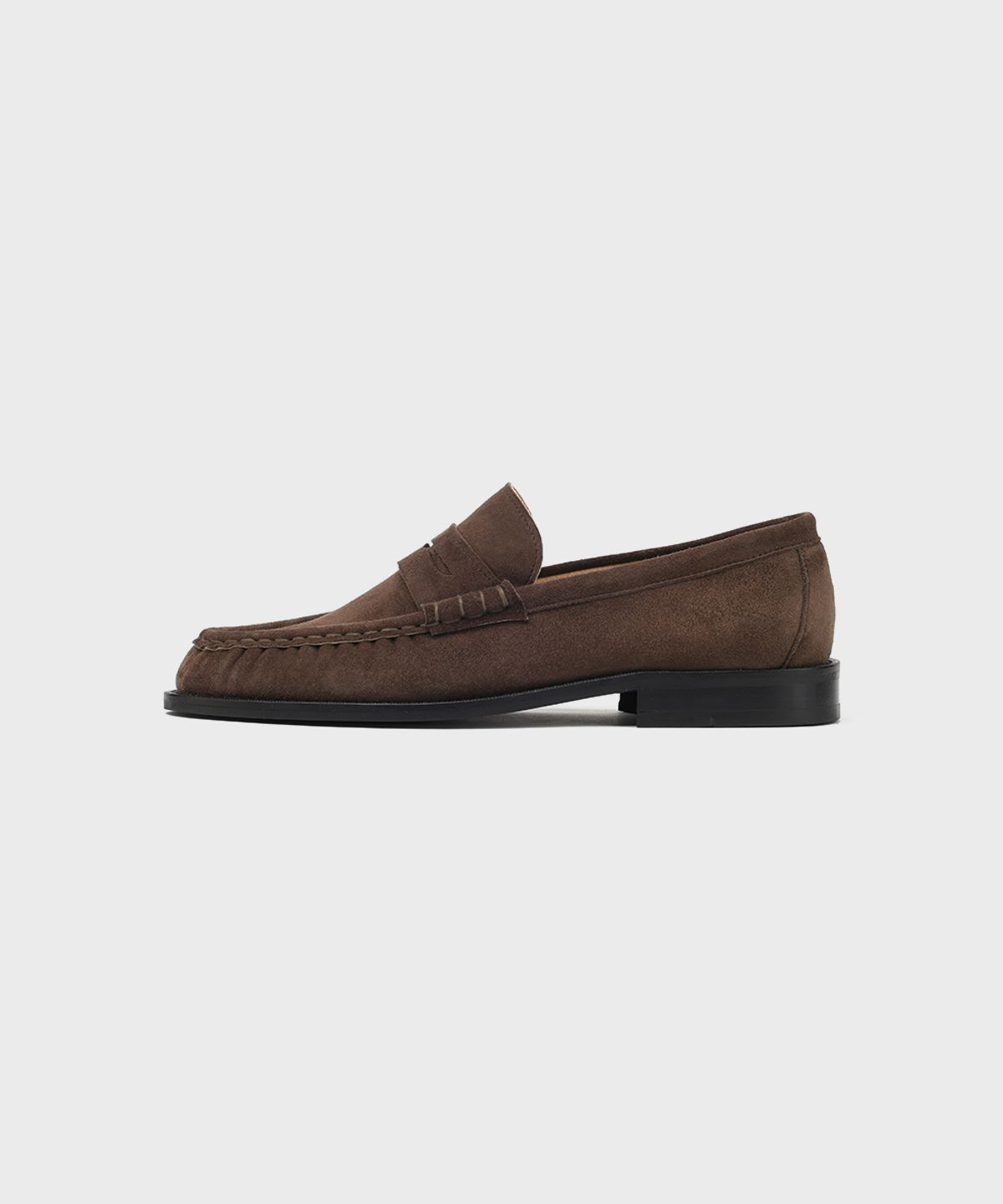 피렌체 아뜨리에(FIRENZE ATELIER) [홍창] 셔링디테일 스탠다드 페니로퍼 4080 [DARK BROWN SUEDE]