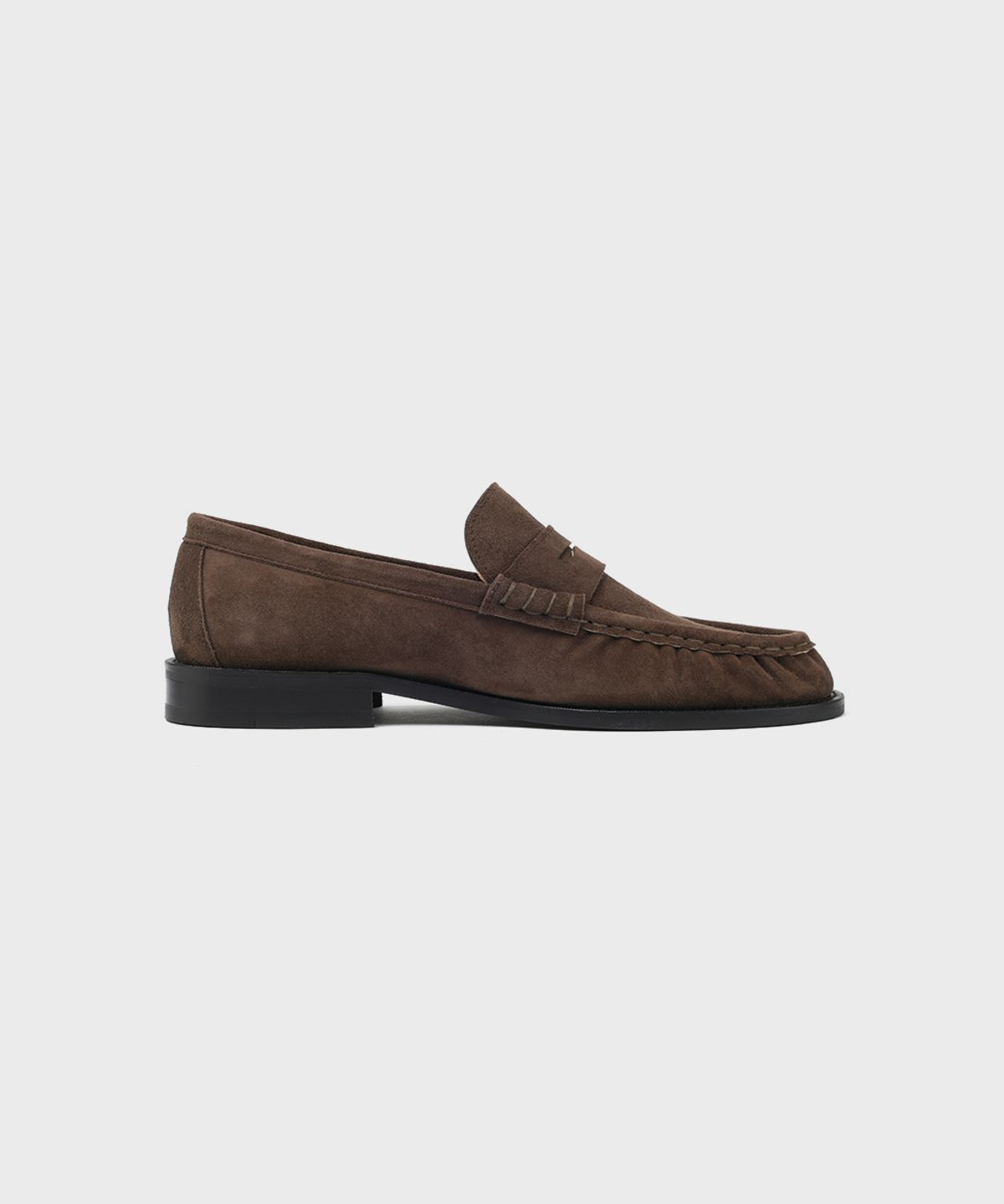 피렌체 아뜨리에(FIRENZE ATELIER) [홍창] 셔링디테일 스탠다드 페니로퍼 4080 [DARK BROWN SUEDE]