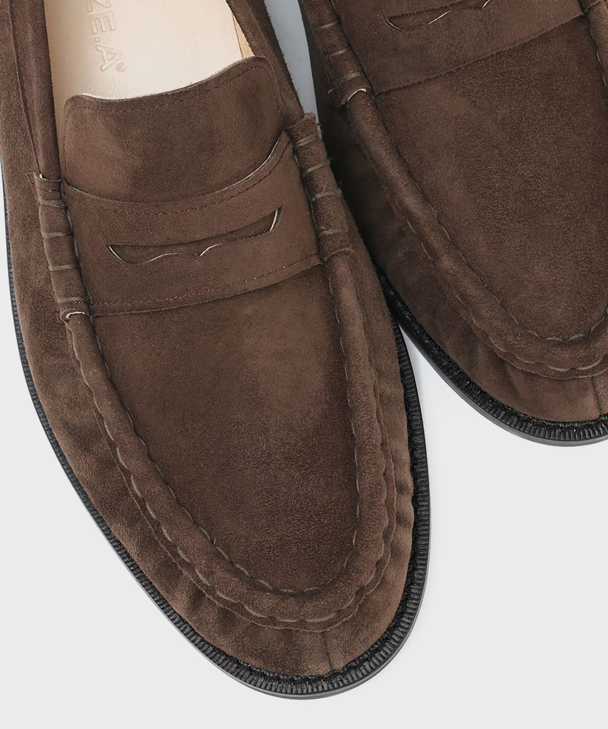 피렌체 아뜨리에(FIRENZE ATELIER) [홍창] 셔링디테일 스탠다드 페니로퍼 4080 [DARK BROWN SUEDE]