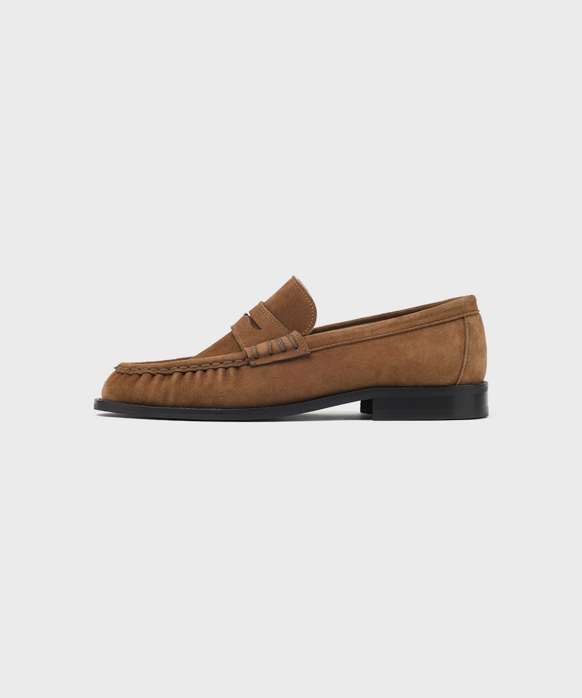 피렌체 아뜨리에(FIRENZE ATELIER) [홍창] 셔링디테일 스탠다드 페니로퍼 4080 [MID BROWN SUEDE]