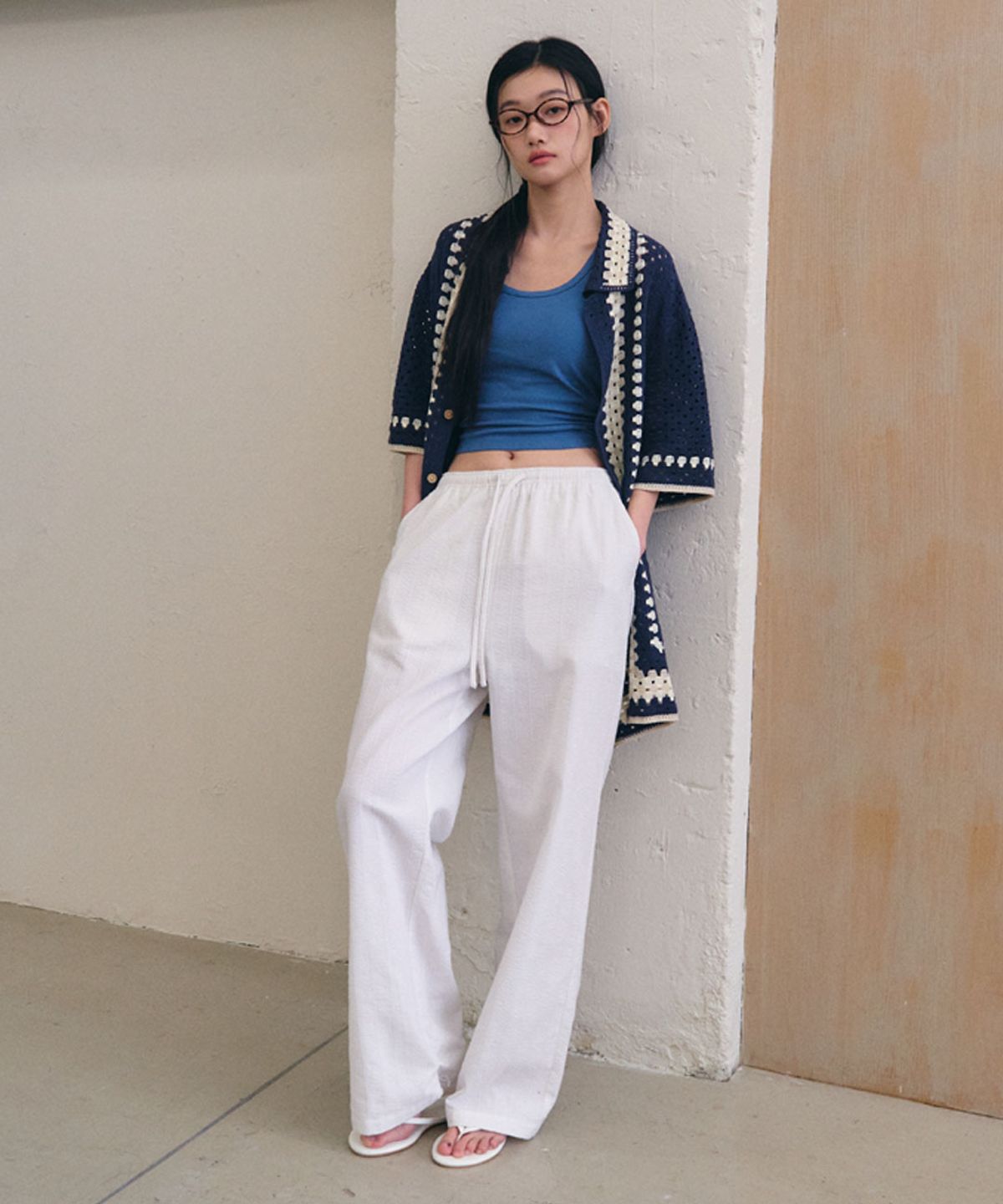 제너럴아이디어(GENERALIDEA) UNISEX 그래니 배색 하프 가디건 [3COL] / GF2UKC018