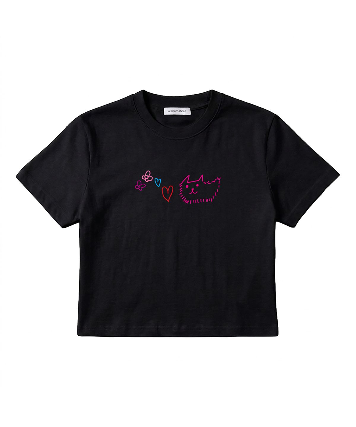 어라이트앵글(ARIGHTANGLE) CAT LOVE CROP TEE 2 (2 COLOR)