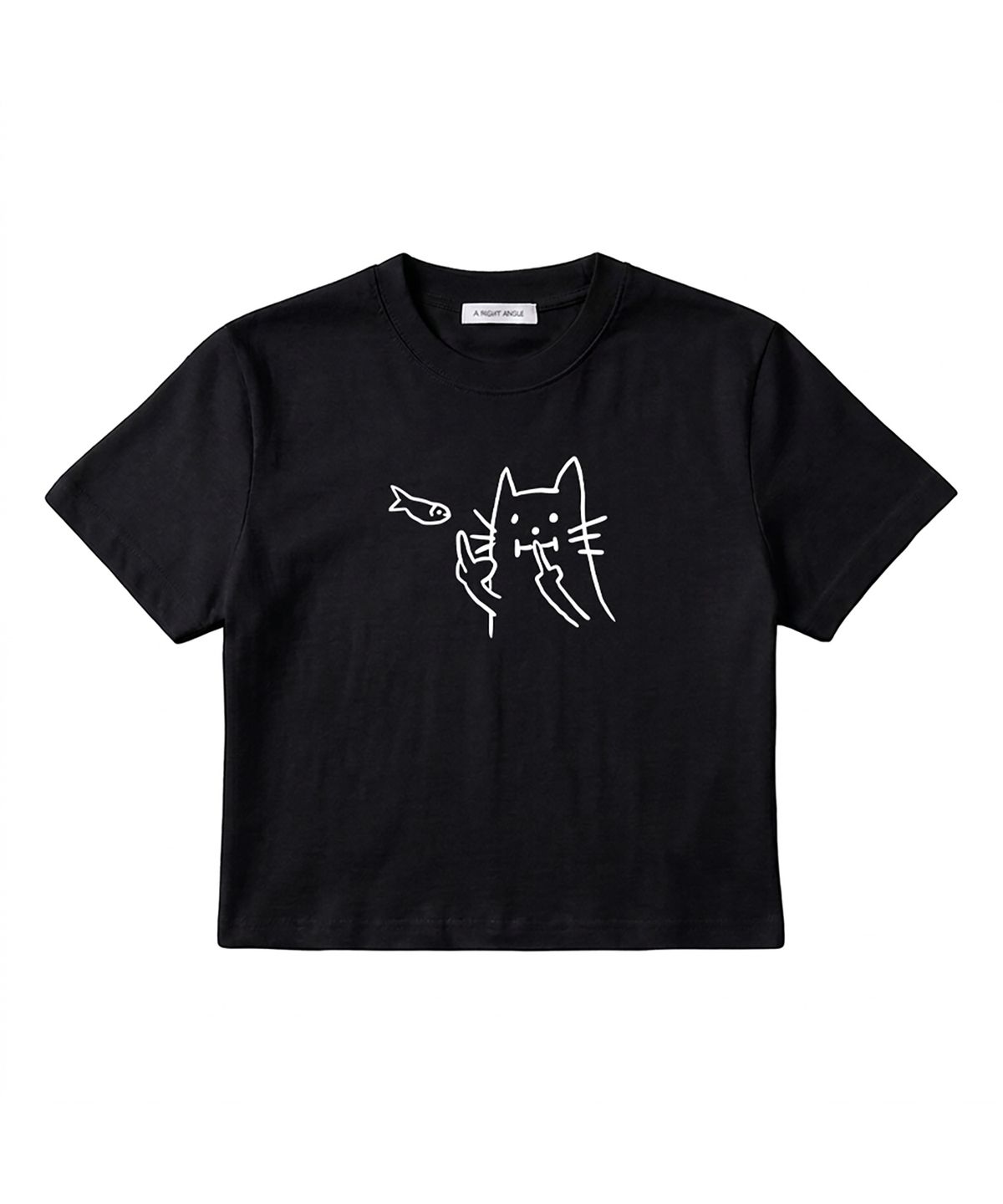 어라이트앵글(ARIGHTANGLE) CAT FISH CROP TEE (2 COLOR)