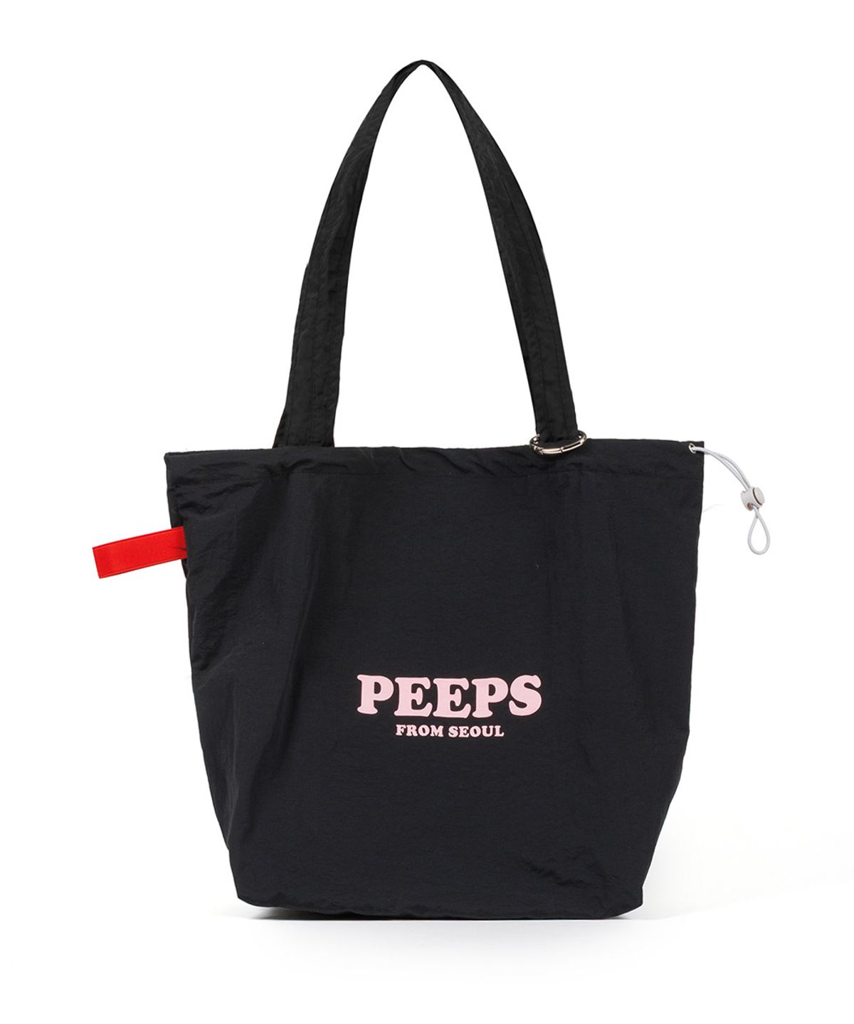 핍스(PEEPS) Cloud Shoulder Bag (BLACK) 스트링숄더백 키링포함