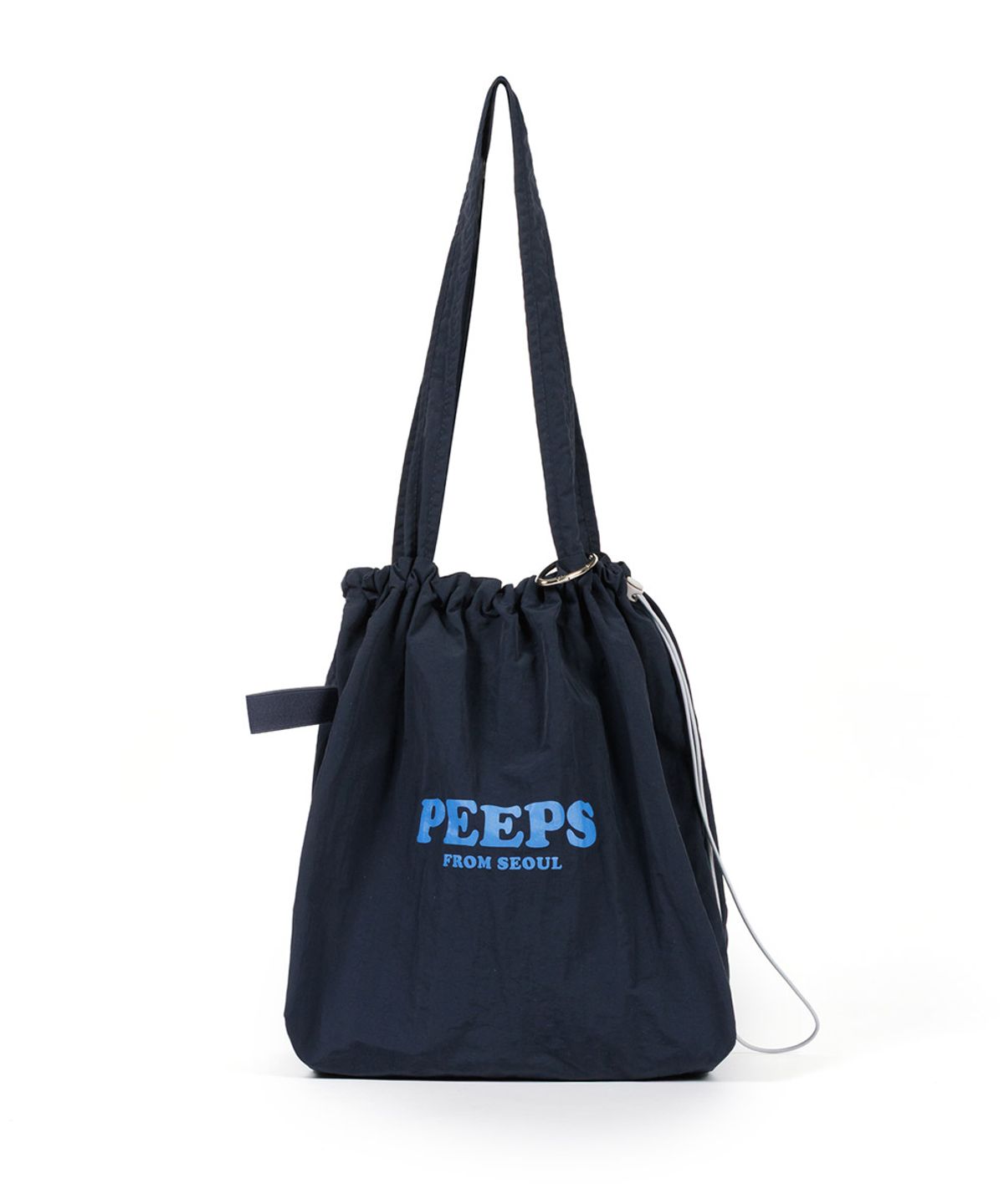 핍스(PEEPS) Cloud Shoulder Bag (NAVY) 스트링숄더백 키링포함