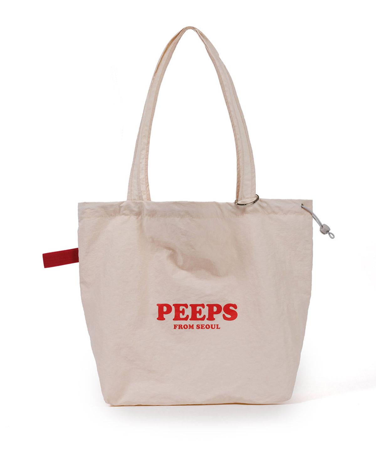 핍스(PEEPS) Cloud Shoulder Bag (IVORY) 스트링숄더백 키링포함