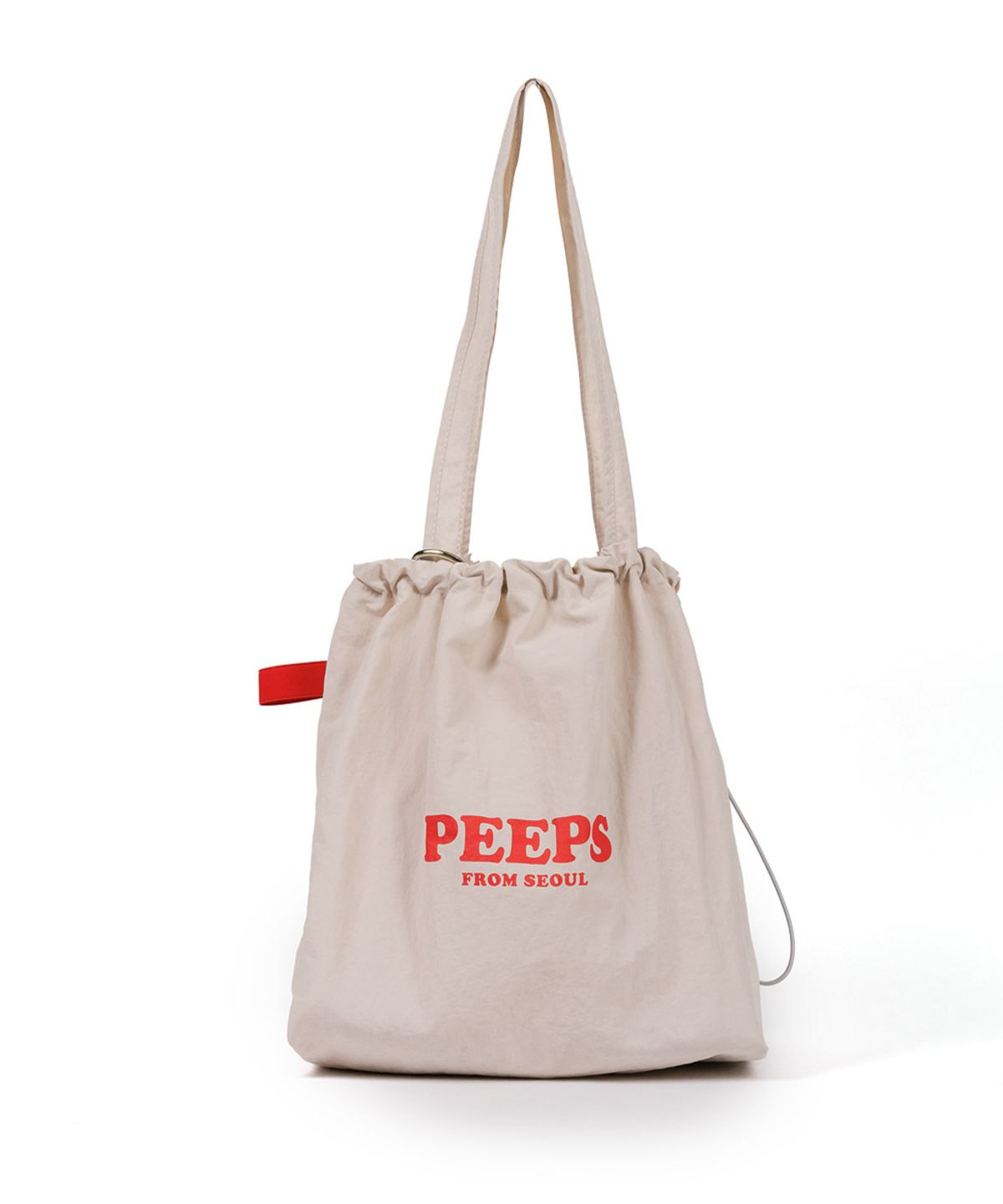 핍스(PEEPS) Cloud Shoulder Bag (IVORY) 스트링숄더백 키링포함