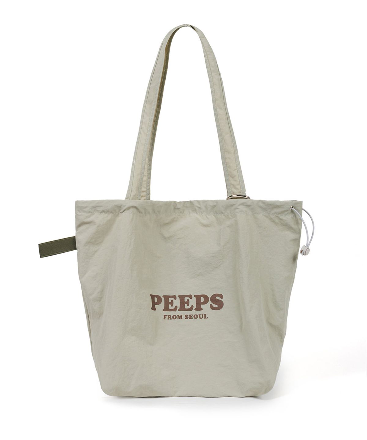 핍스(PEEPS) Cloud Shoulder Bag (KHAKI) 스트링숄더백 키링포함
