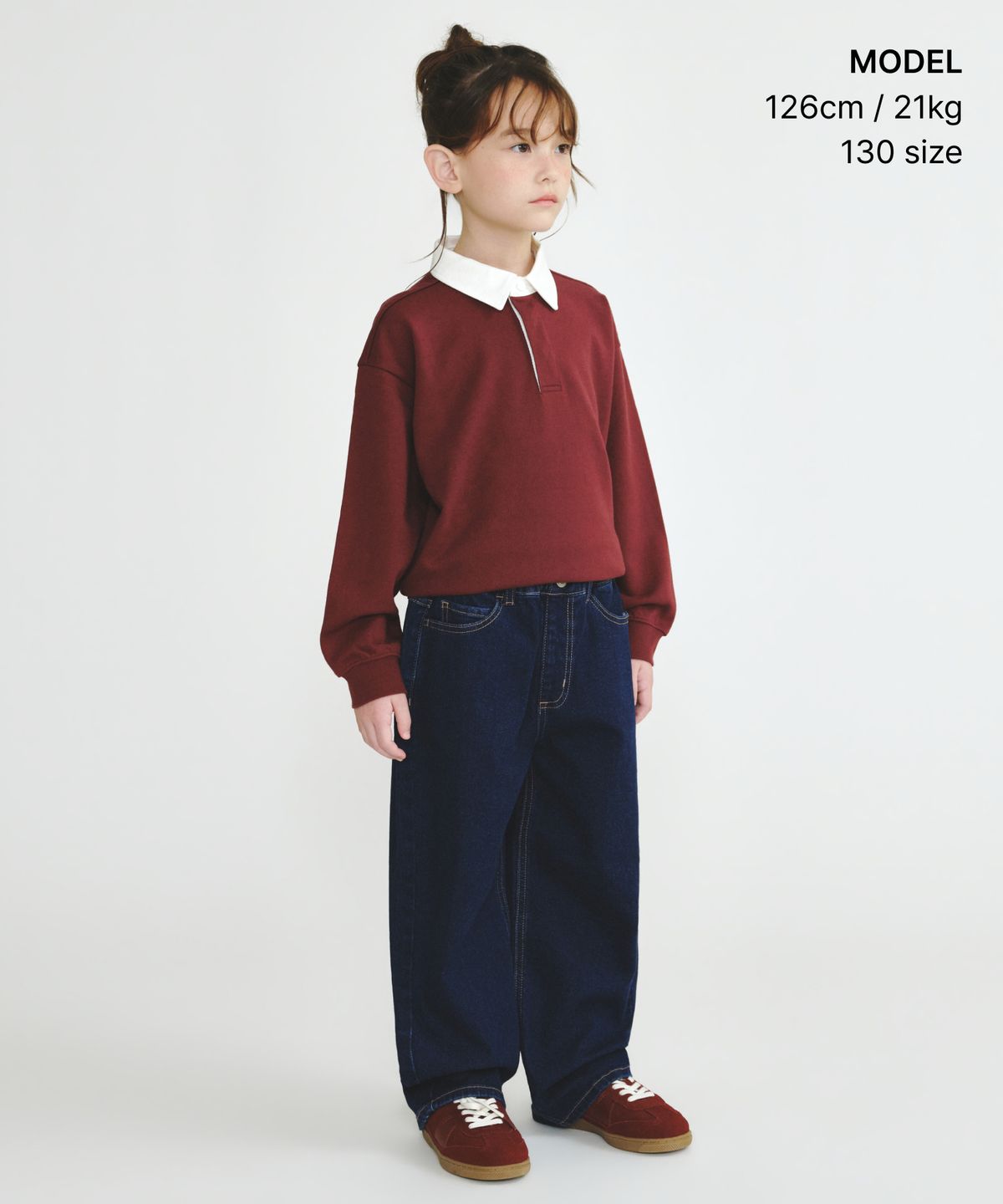 무신사 스탠다드 키즈(MUSINSA STANDARD KIDS) 와이드 데님 팬츠 [딥 인디고]