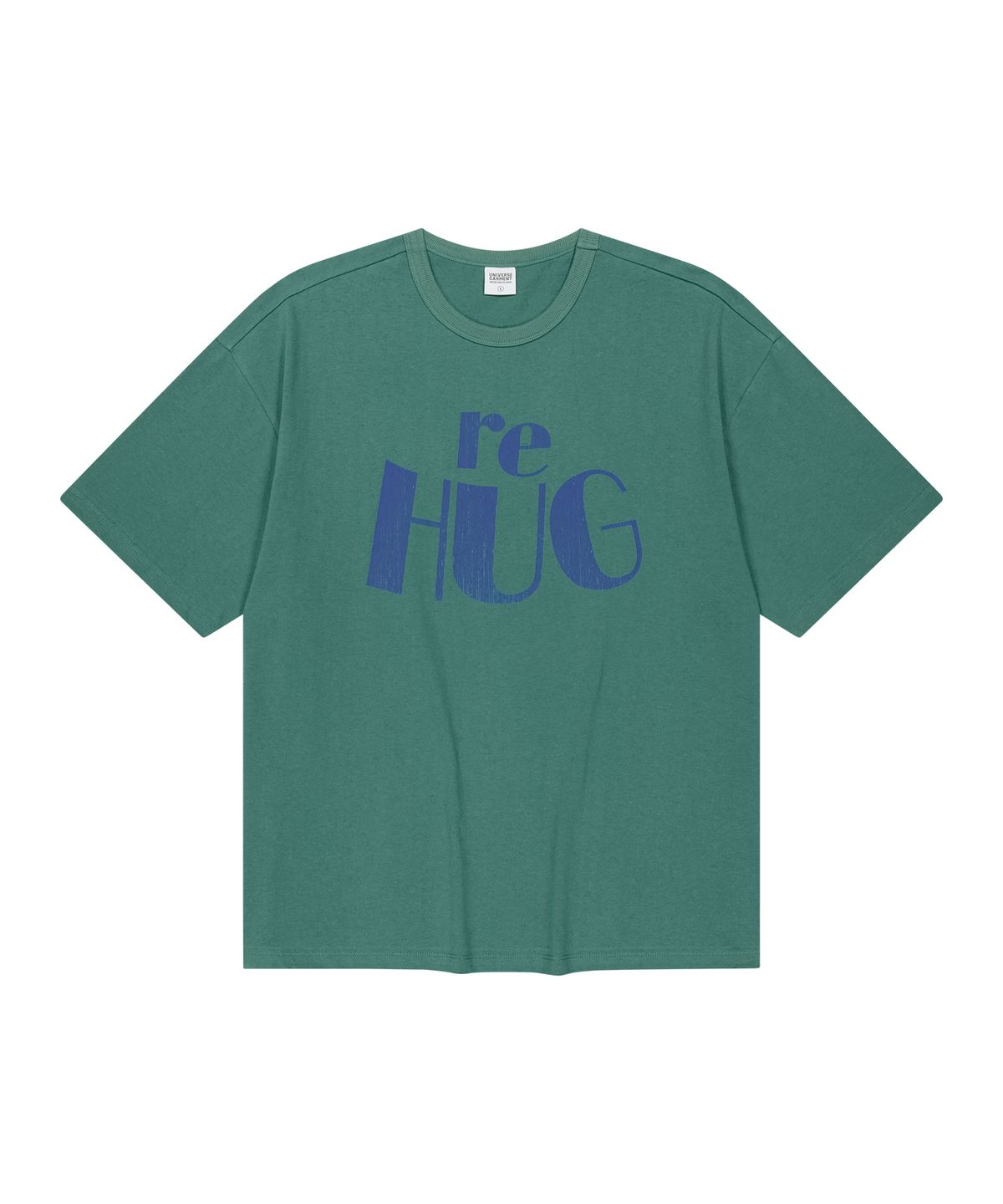 유니버스 가먼트(UNIVERSE GARMENT) RE HUG 크랙 티셔츠_GREEN