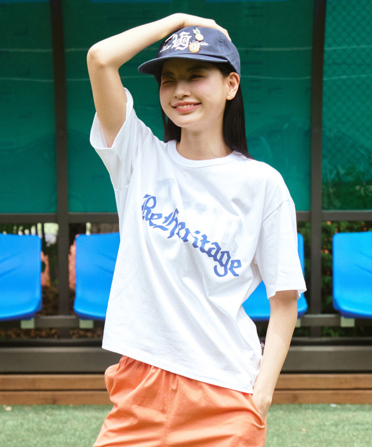 유니버스 가먼트(UNIVERSE GARMENT) 투 사이드 프린트 티셔츠_BLUE