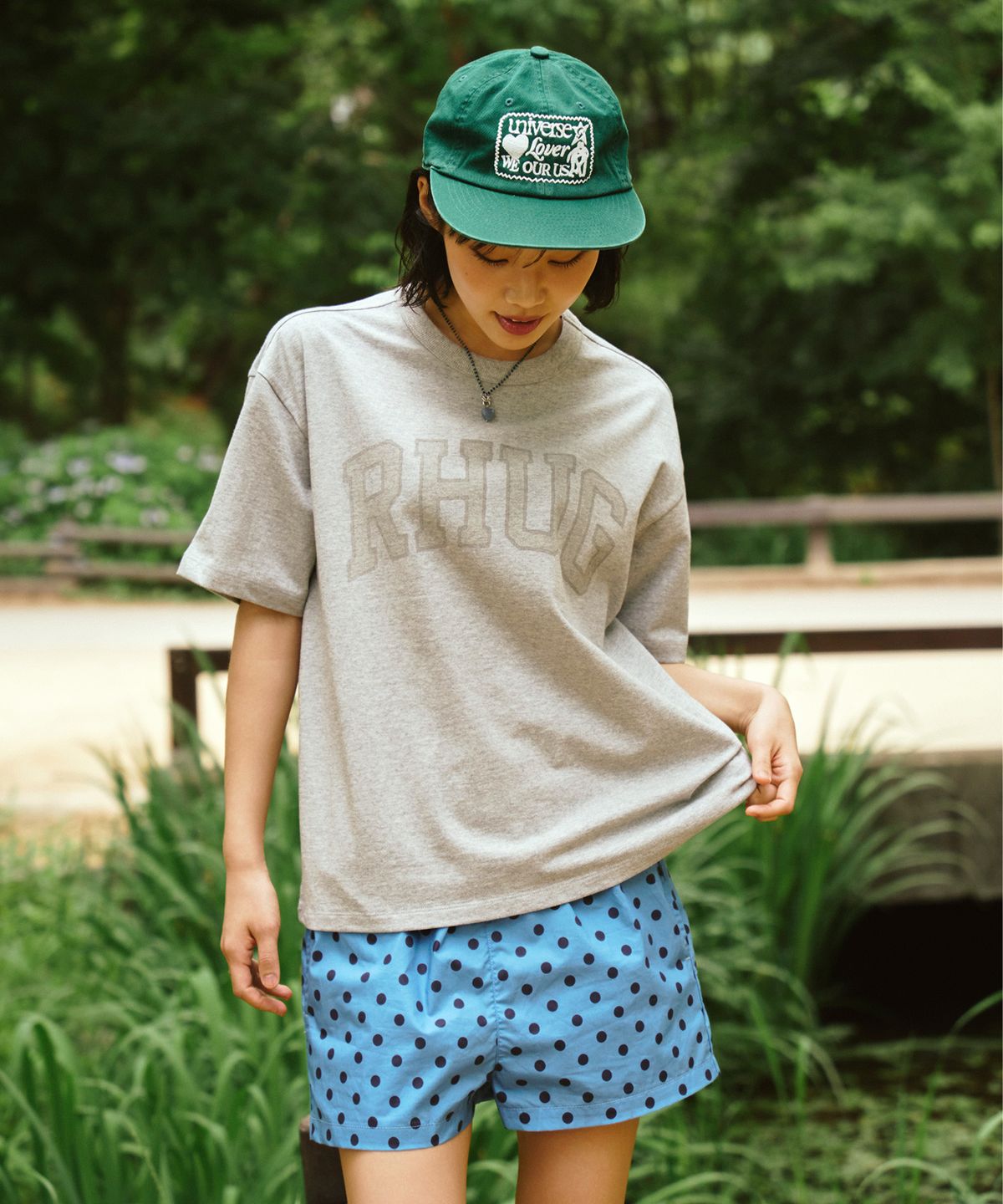 유니버스 가먼트(UNIVERSE GARMENT) 뉴트로 프렙 RHUG 티셔츠_MELANGE GREY