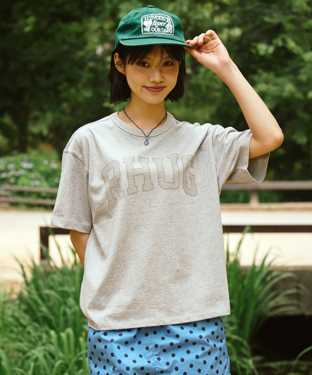 유니버스 가먼트(UNIVERSE GARMENT) 뉴트로 프렙 RHUG 티셔츠_MELANGE GREY