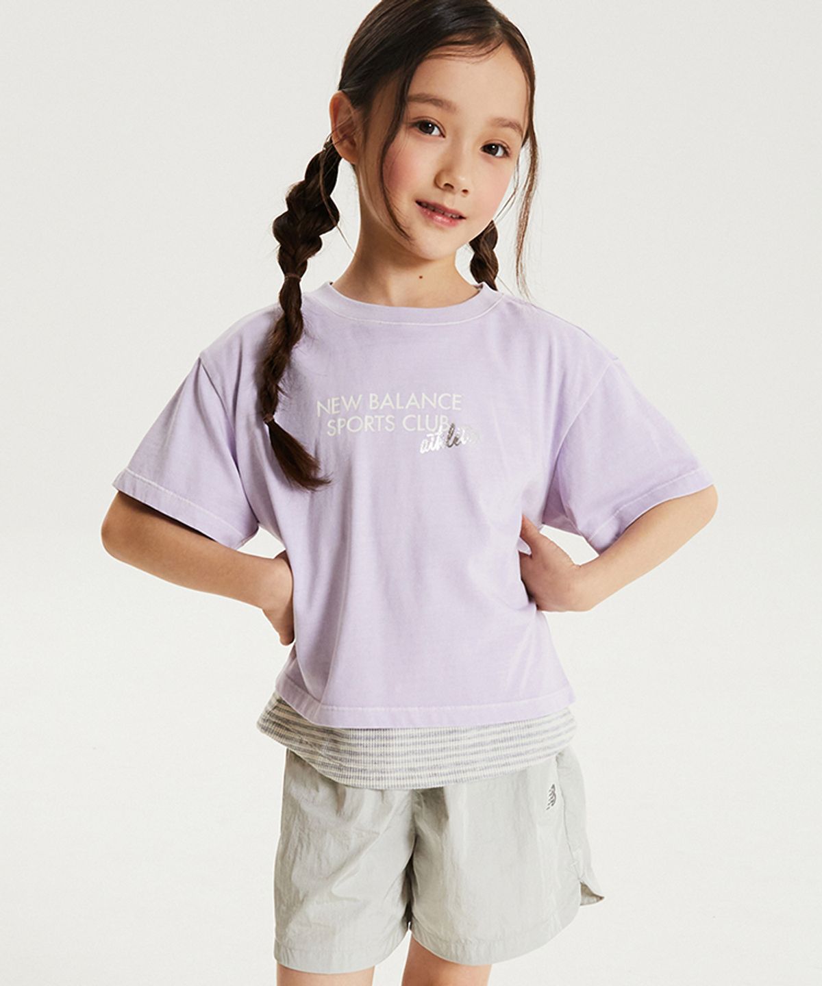 뉴발란스 키즈(NEWBALANCEKIDS) 피그먼트 크롭 반팔 셋업 아동 상하복 NK9YG3701G88