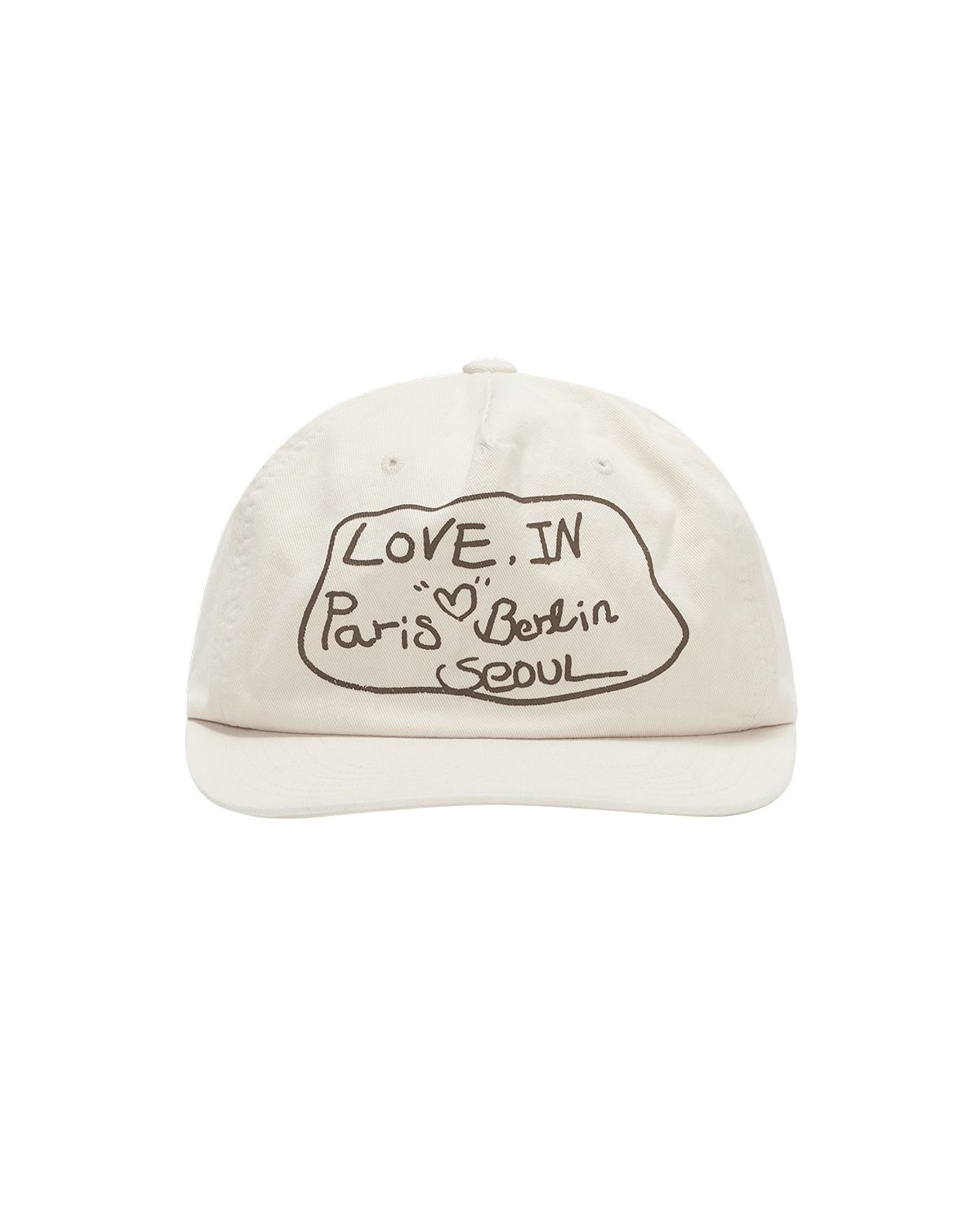 더뮤지엄비지터(THEMUSEUMVISITOR) LOVE IN WASHED BALL CAP (IVORY)