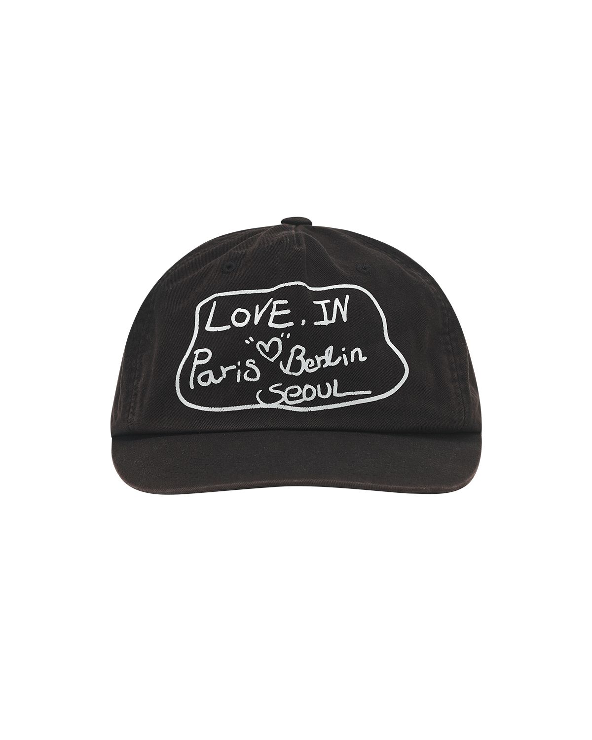 더뮤지엄비지터(THEMUSEUMVISITOR) LOVE IN WASHED BALL CAP (BLACK)