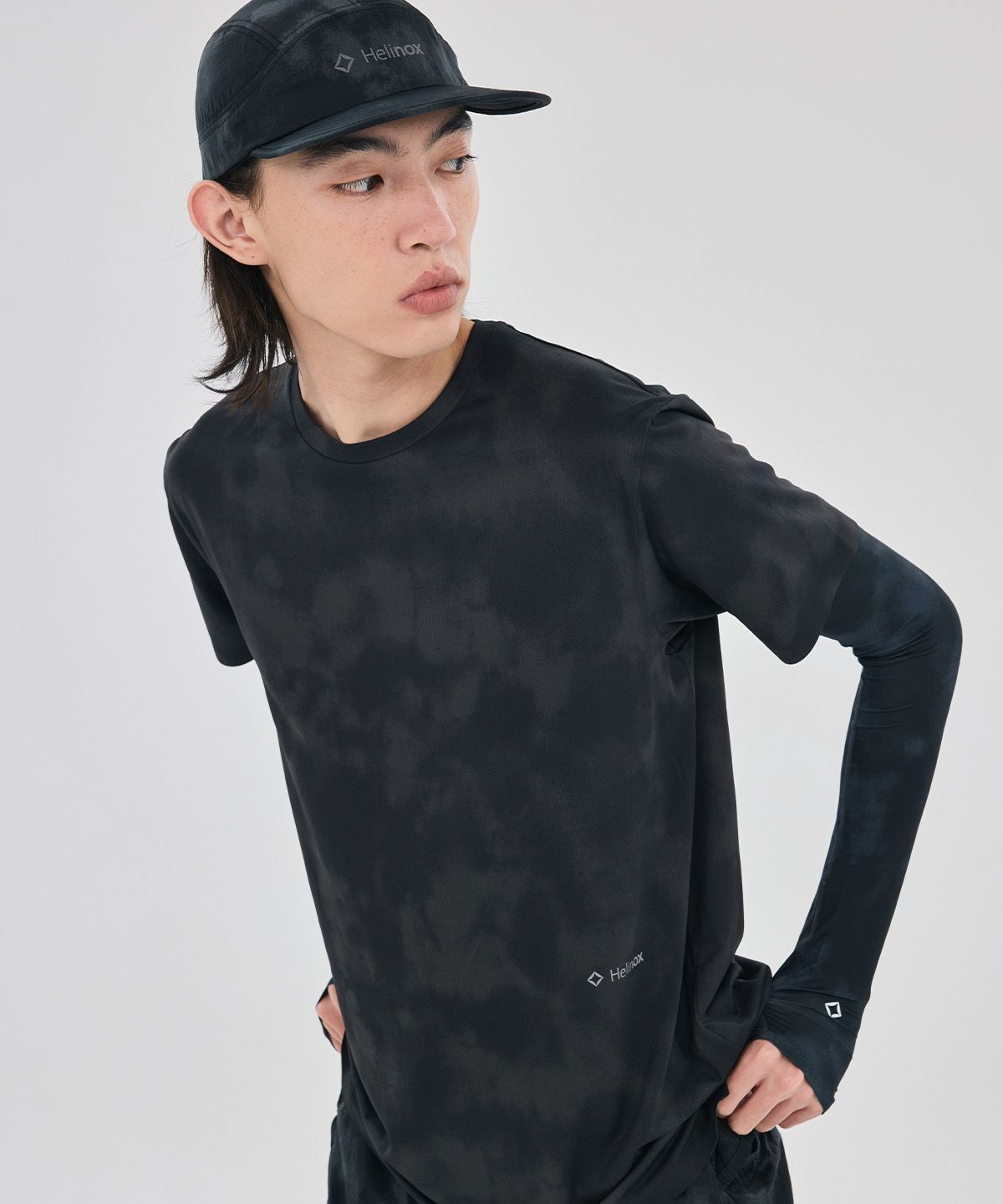 헬리녹스 웨어(HELINOX WEAR) 네츄럴 카모 반팔 티셔츠_Dark Gray
