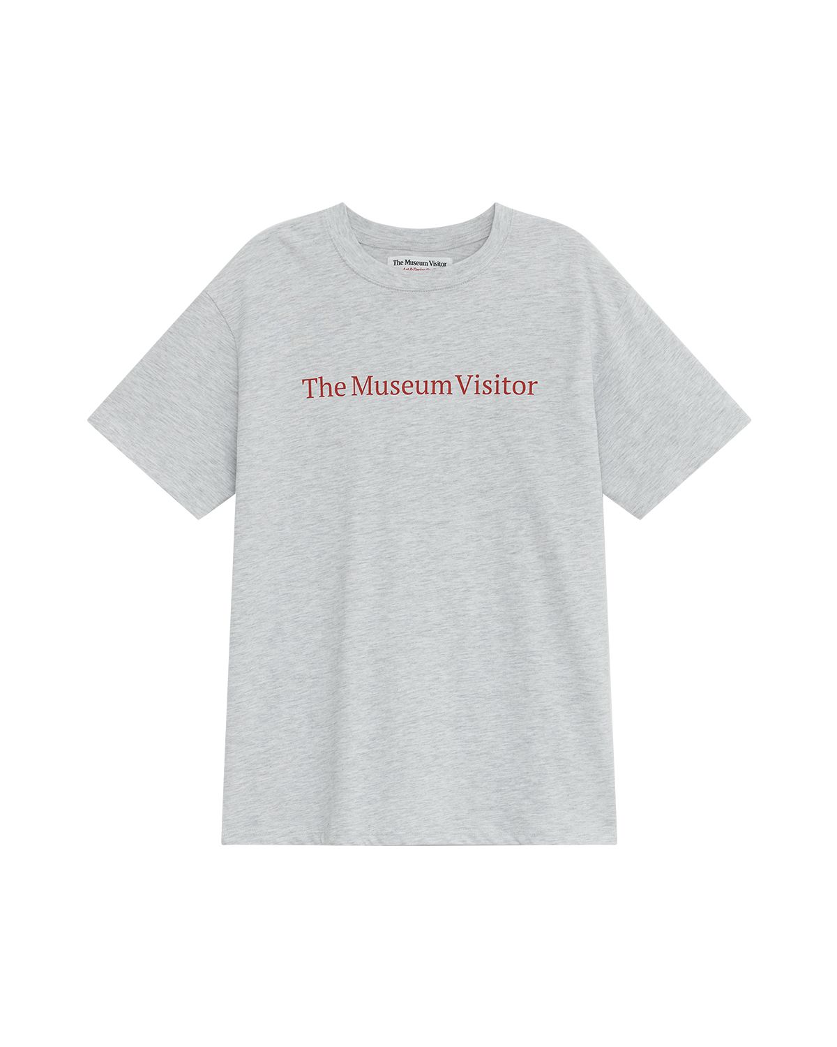 더뮤지엄비지터(THEMUSEUMVISITOR) ESSENTIAL LOGO OVERFIT T-SHIRT (MELANGE GREY)