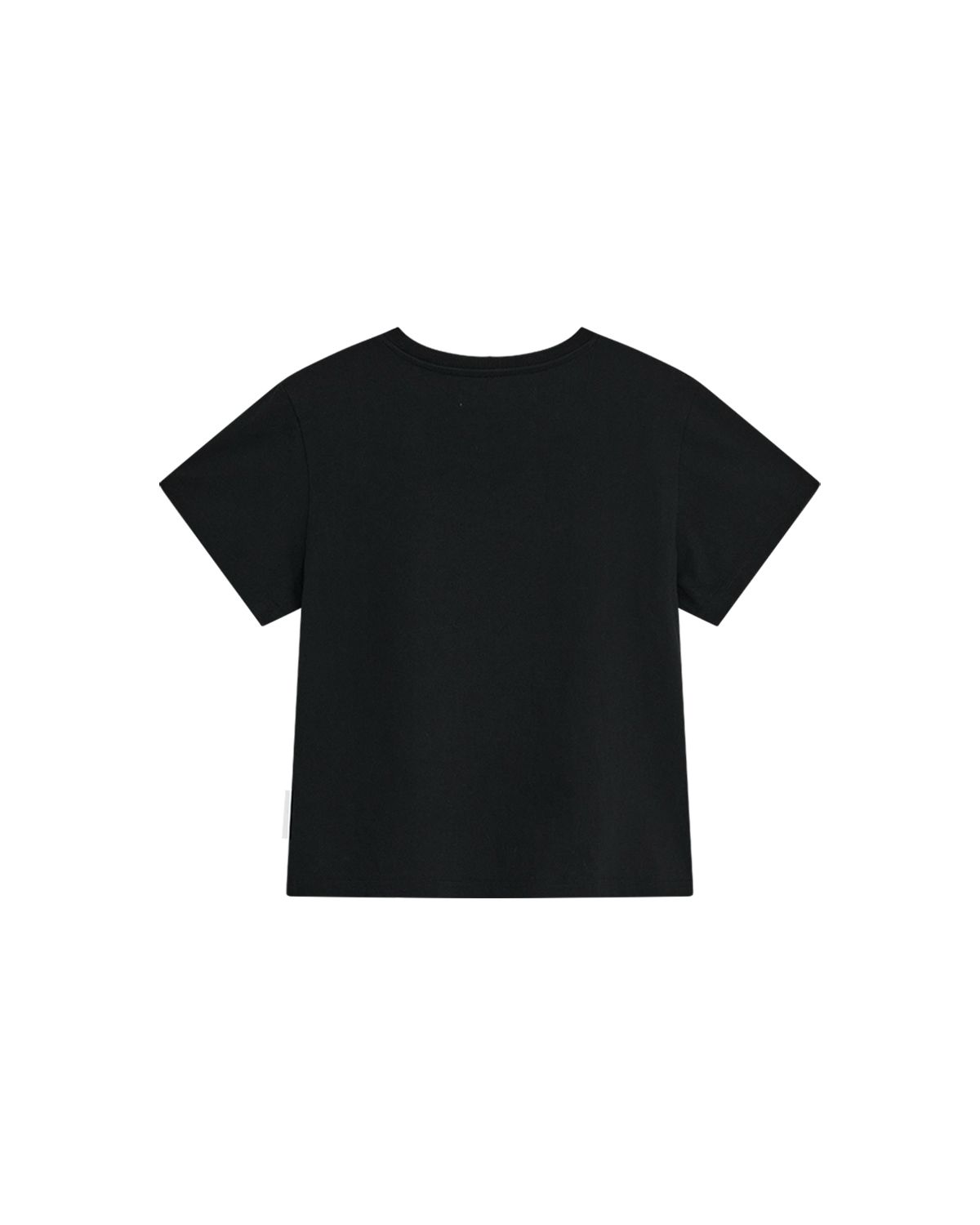 더뮤지엄비지터(THEMUSEUMVISITOR) W VOLUME HEART APPLIQUE T-SHIRT (BLACK)