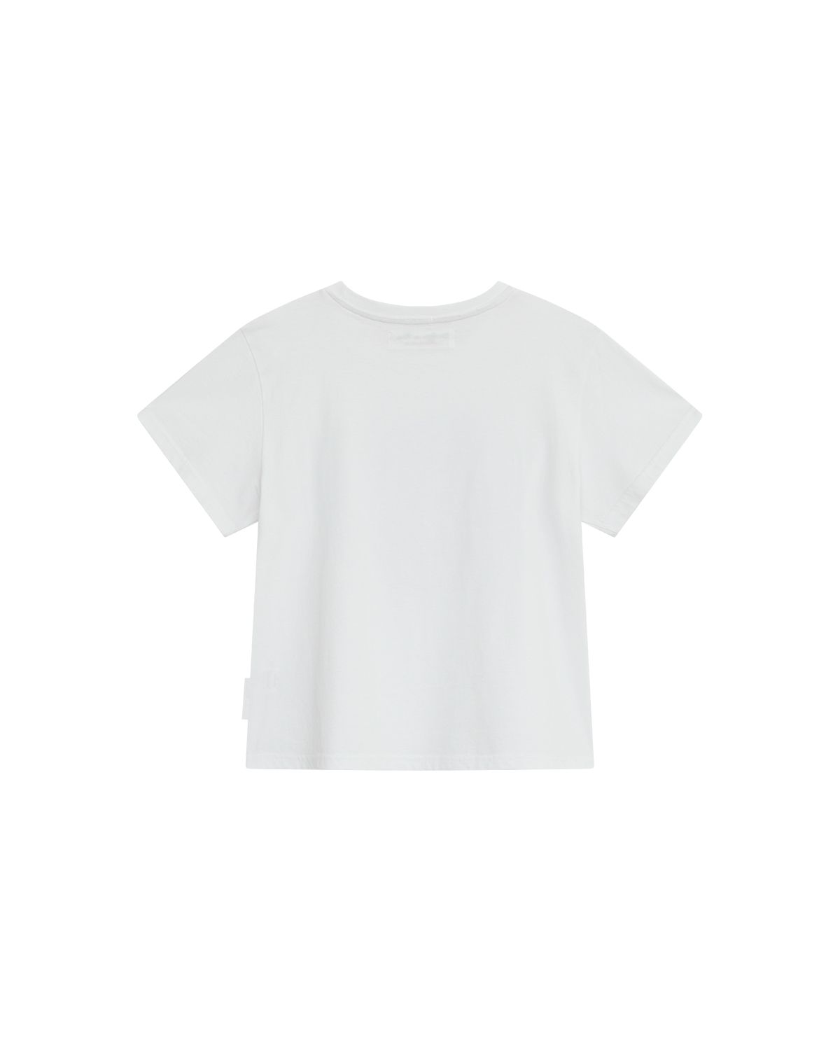 더뮤지엄비지터(THEMUSEUMVISITOR) W VOLUME HEART APPLIQUE T-SHIRT (WHITE)