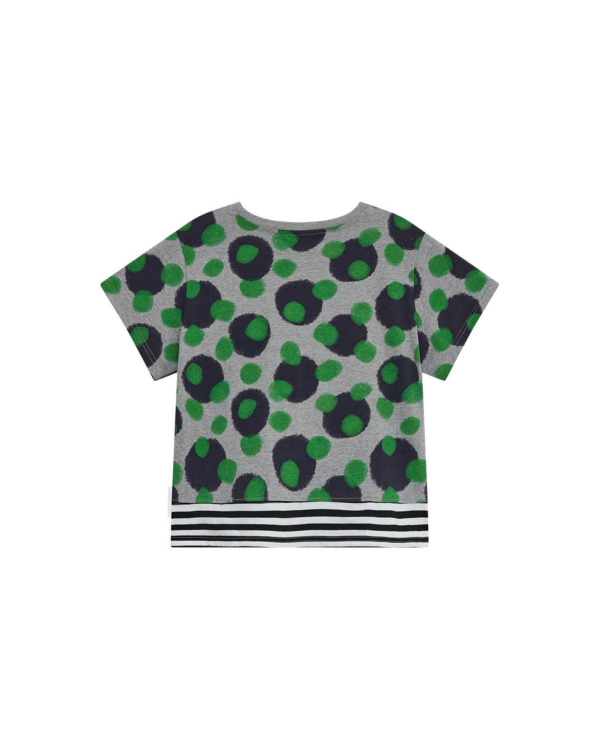 더뮤지엄비지터(THEMUSEUMVISITOR) W PAINTED MULTI DOT T-SHIRT (GREEN)