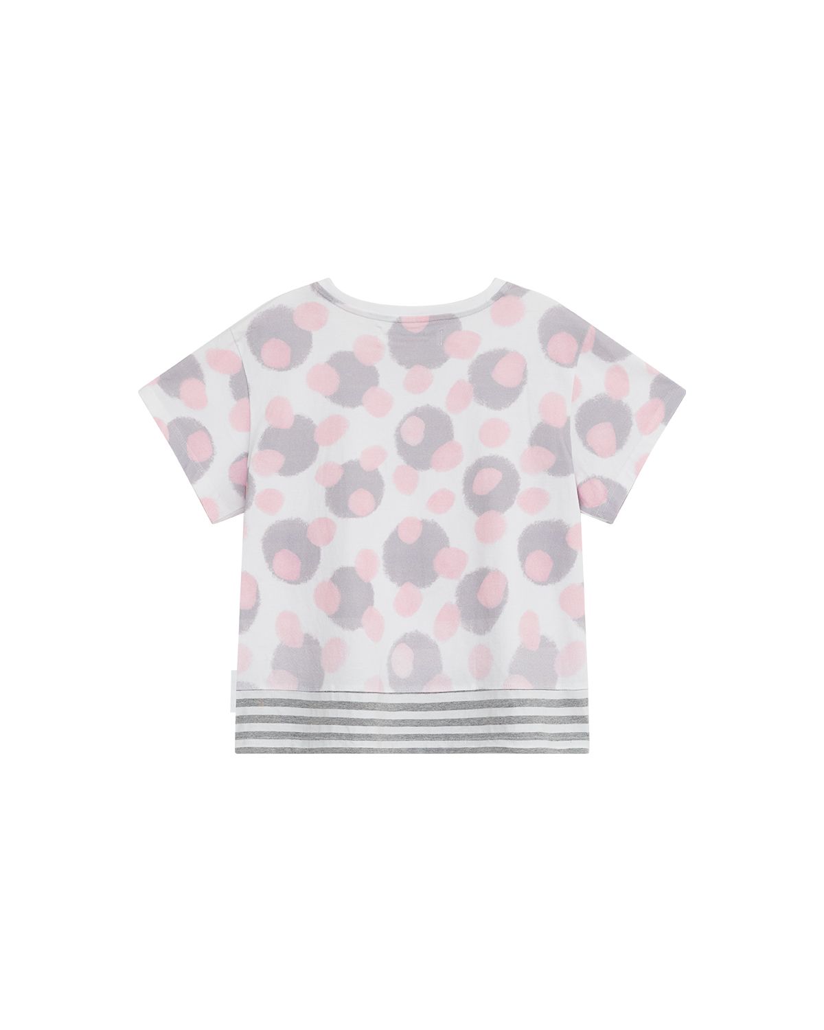 더뮤지엄비지터(THEMUSEUMVISITOR) W PAINTED MULTI DOT T-SHIRT (PINK)