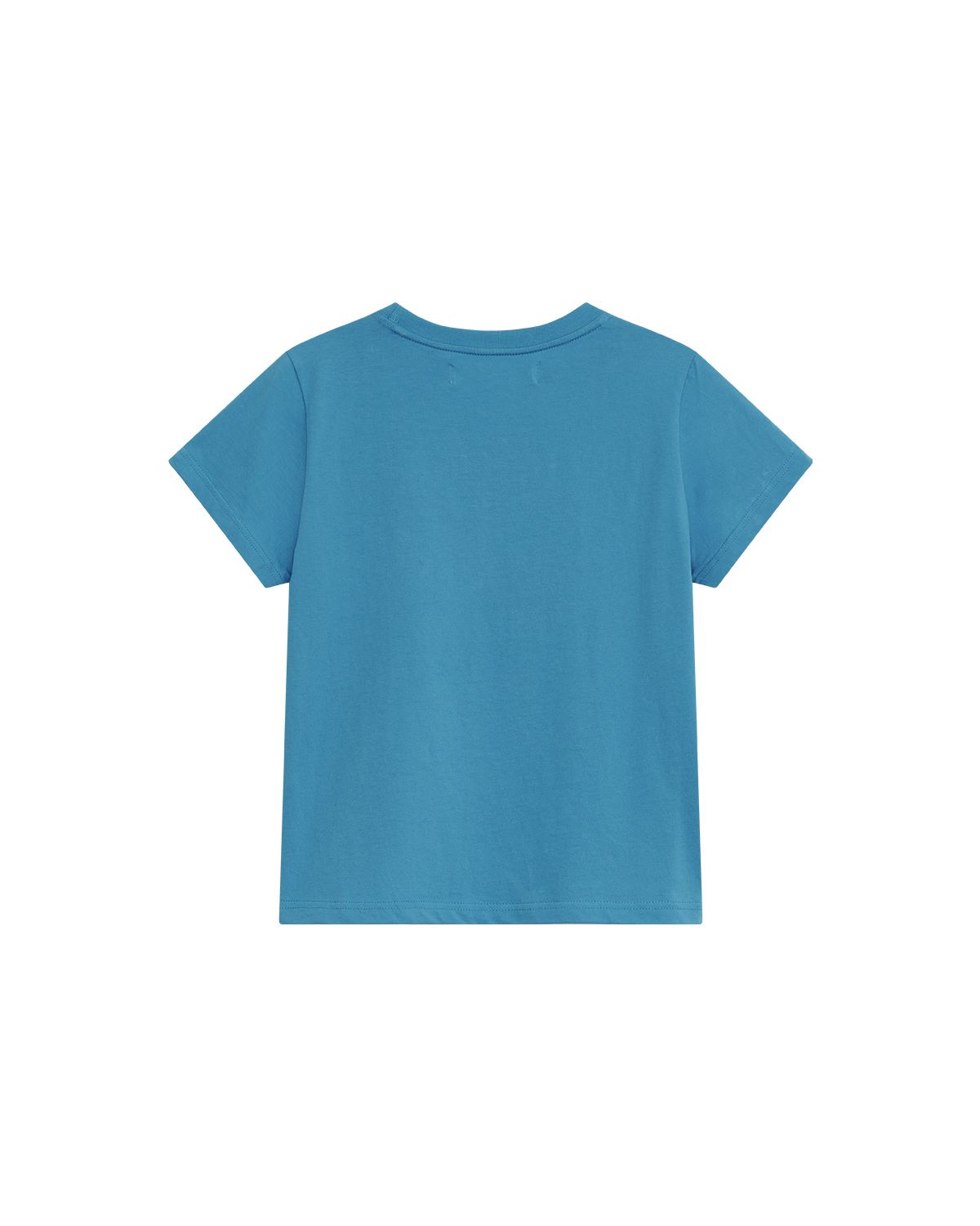 더뮤지엄비지터(THEMUSEUMVISITOR) W FLOWER BLOCK GRAPHIC T-SHIRT (TILL BLUE)