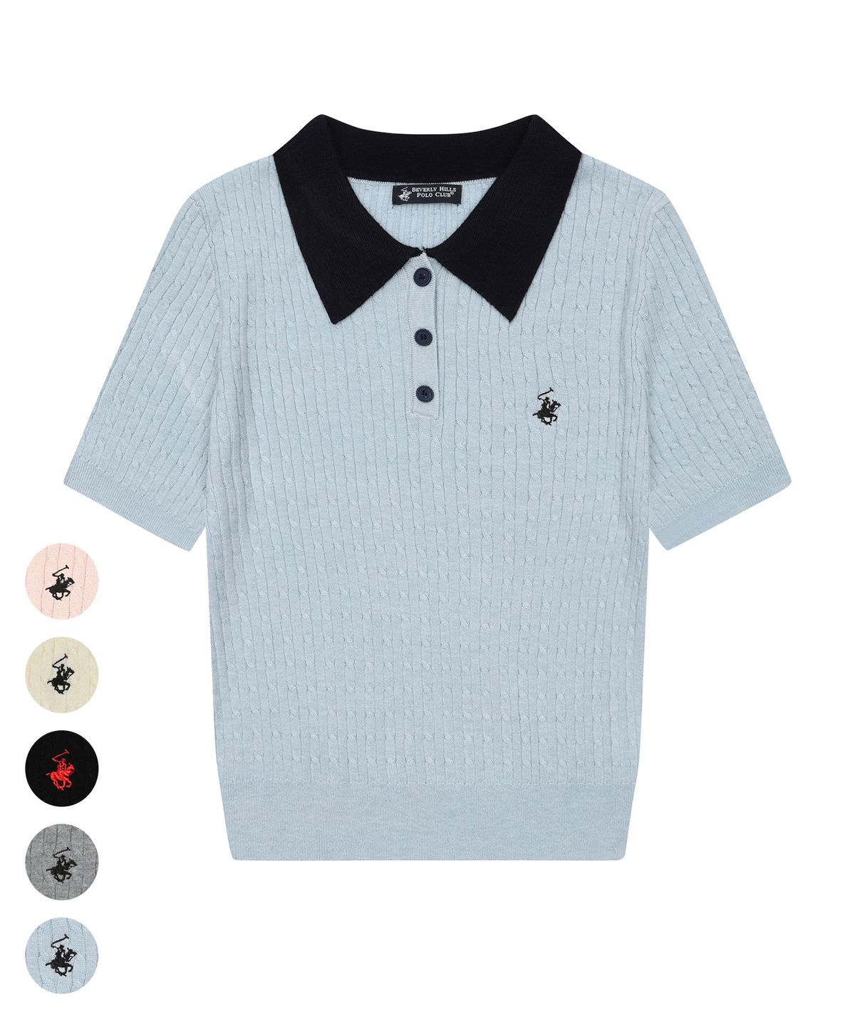 비버리힐스 폴로클럽(BHPOLOCLUB) 여성 소프트 울블렌드 썸머 카라 니트 5Color TK117