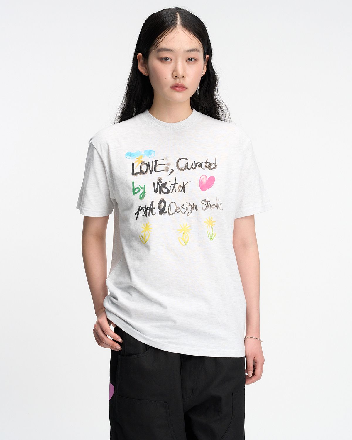 더뮤지엄비지터(THEMUSEUMVISITOR) ART & DESIGN STUDIO T-SHIRT (MELANGE GREY)