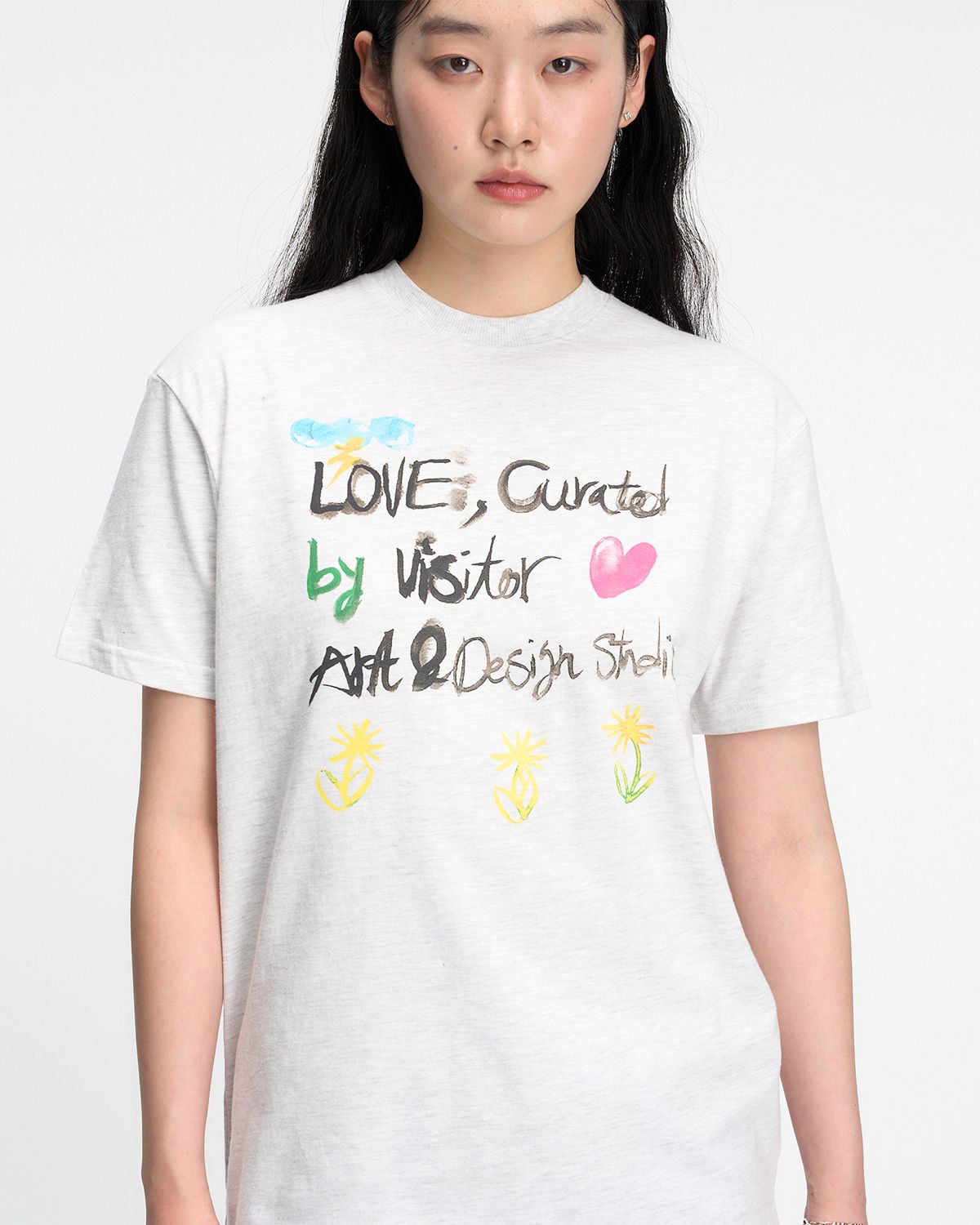 더뮤지엄비지터(THEMUSEUMVISITOR) ART & DESIGN STUDIO T-SHIRT (MELANGE GREY)