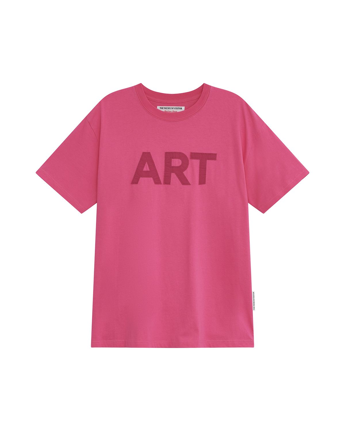 더뮤지엄비지터(THEMUSEUMVISITOR) ART APPLIQUE OVERFIT T-SHIRT (INDI PINK)