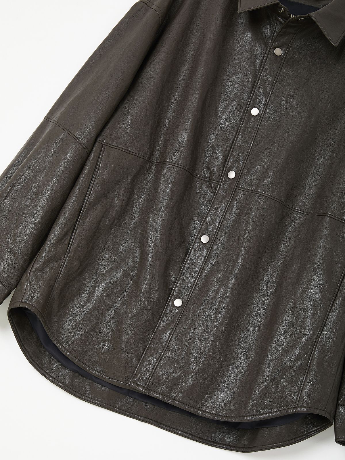 이카룩(IKALOOK) 봄가을 PU 레더 셔츠형 점퍼 DLJP111