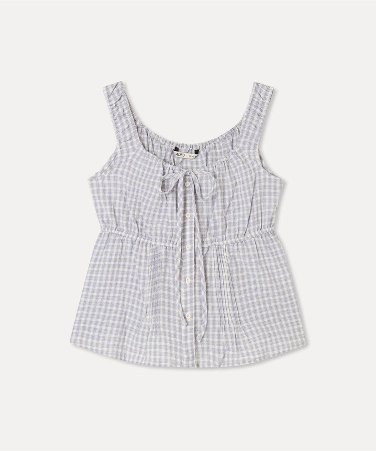 미쏘(MIXXO) 리본 셔링 나시 블라우스_MIWBNG701C
