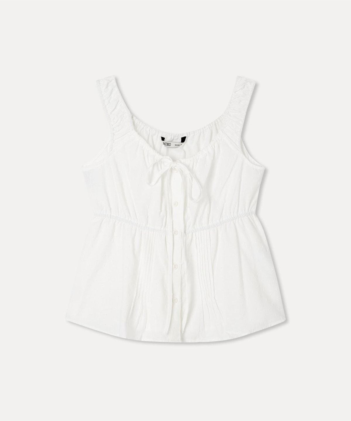미쏘(MIXXO) 리본 셔링 나시 블라우스_MIWBNG701C