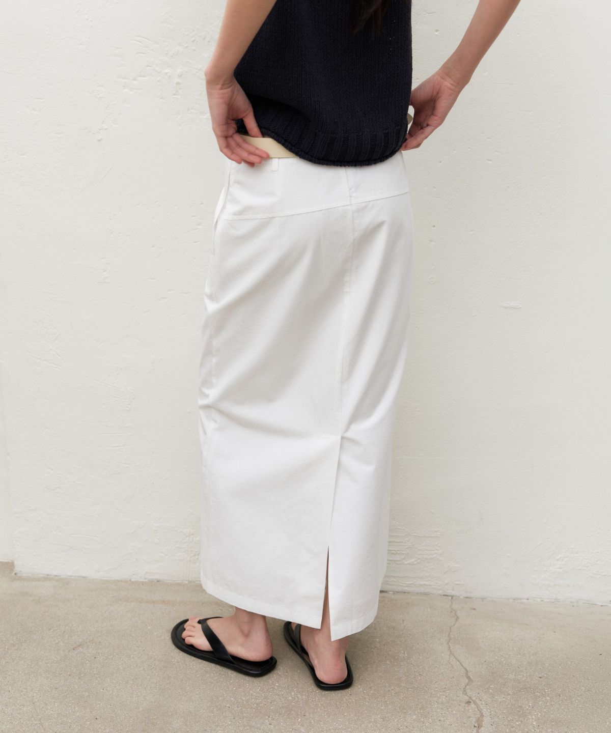 망고매니플리즈(MANGO MANY PLEASE) POUND COTTON SKIRT_IVORY