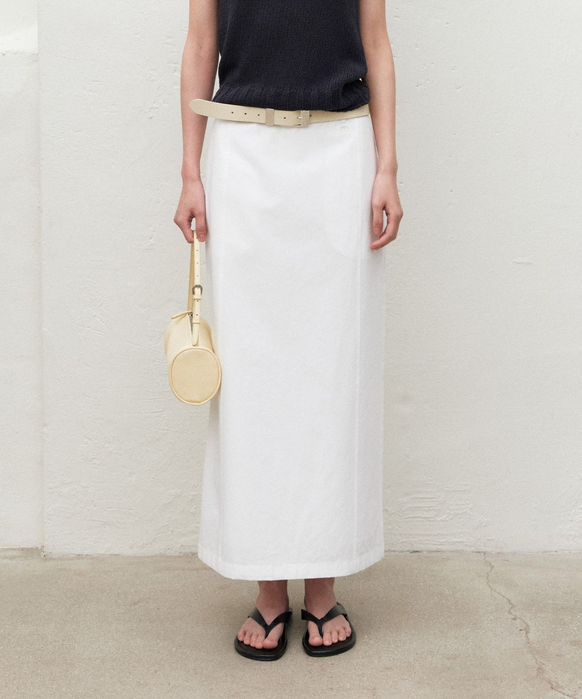 망고매니플리즈(MANGO MANY PLEASE) POUND COTTON SKIRT_IVORY