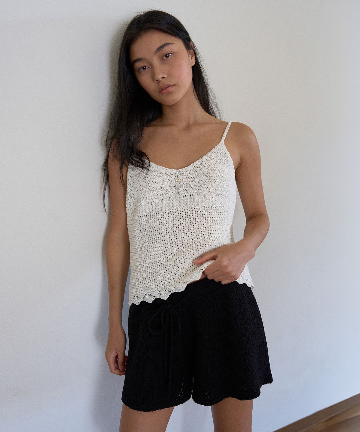 망고매니플리즈(MANGO MANY PLEASE) OASIS KNIT SHORTS_BLACK