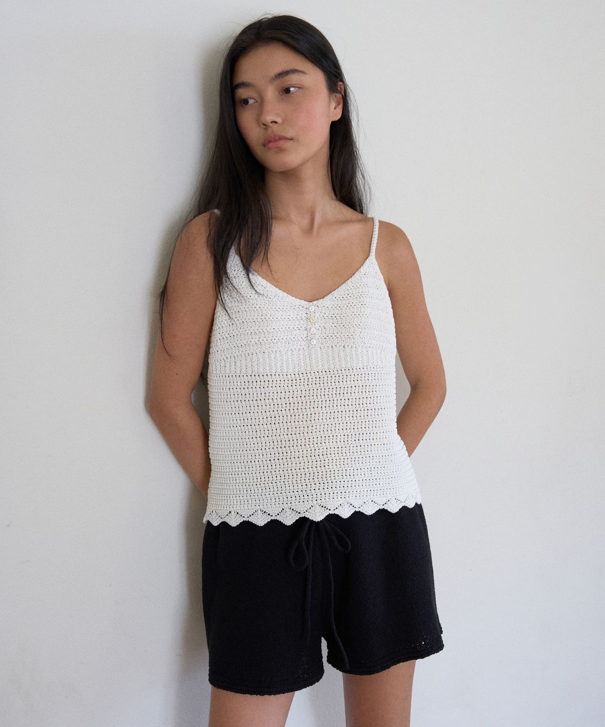 망고매니플리즈(MANGO MANY PLEASE) OASIS KNIT SHORTS_BLACK