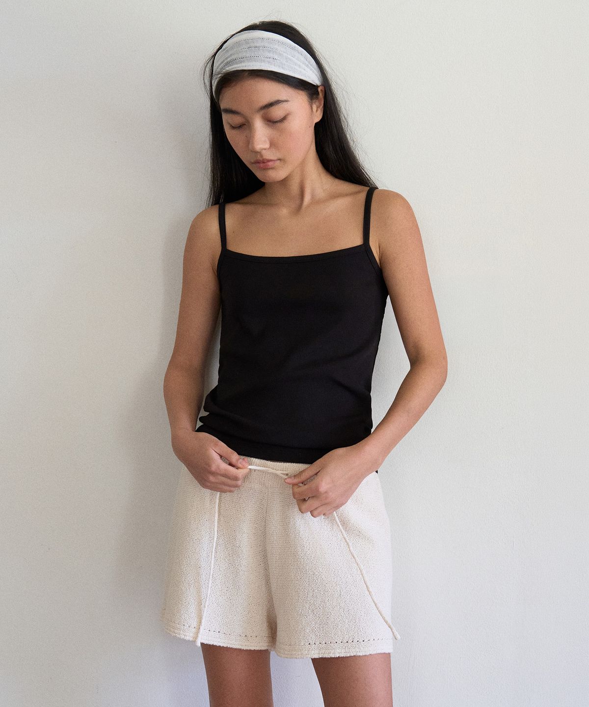 망고매니플리즈(MANGO MANY PLEASE) OASIS KNIT SHORTS_CREAM