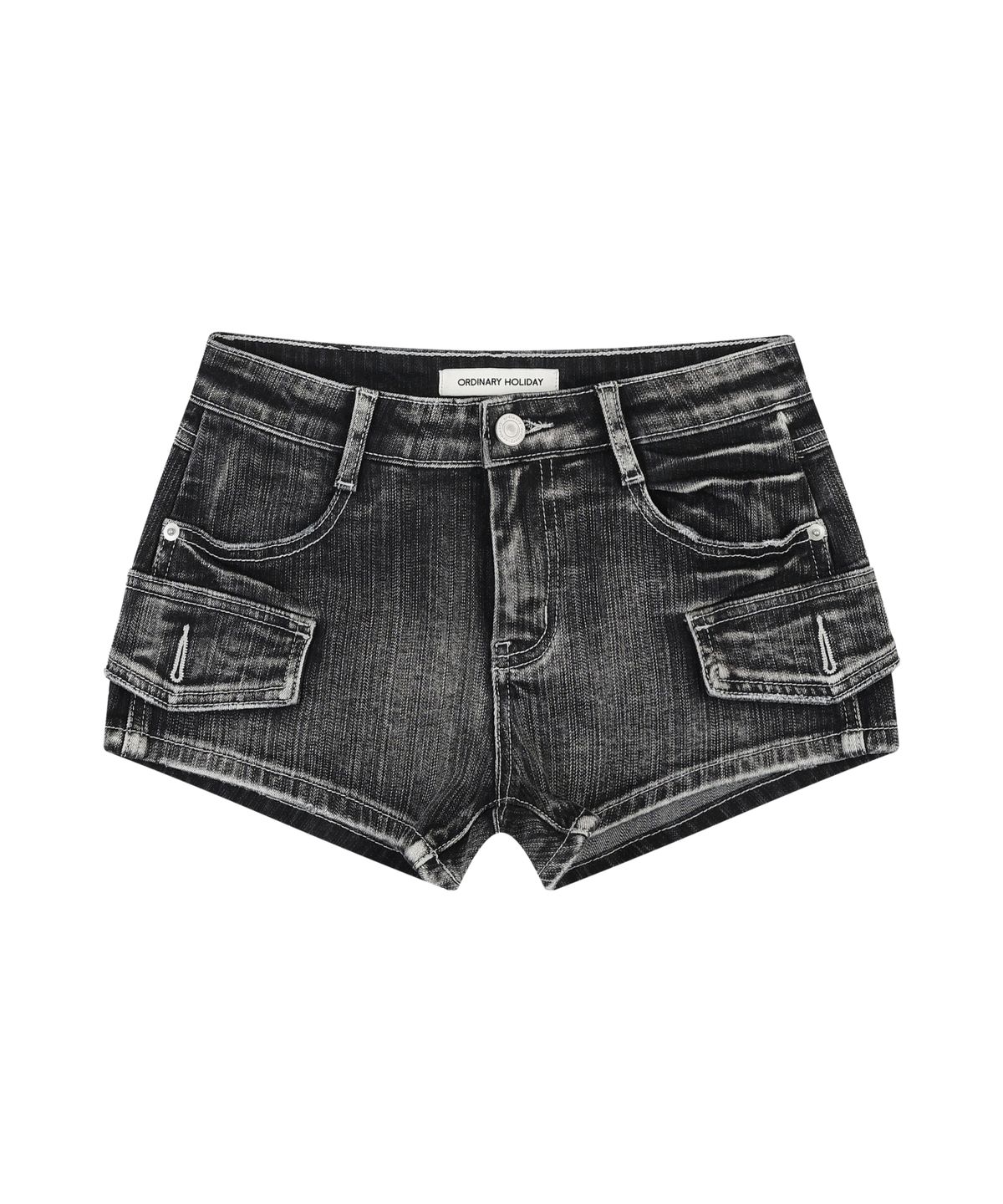 오디너리 홀리데이(ORDINARY HOLIDAY) VINTAGE WASHING DENIM SHORTS [BLACK]